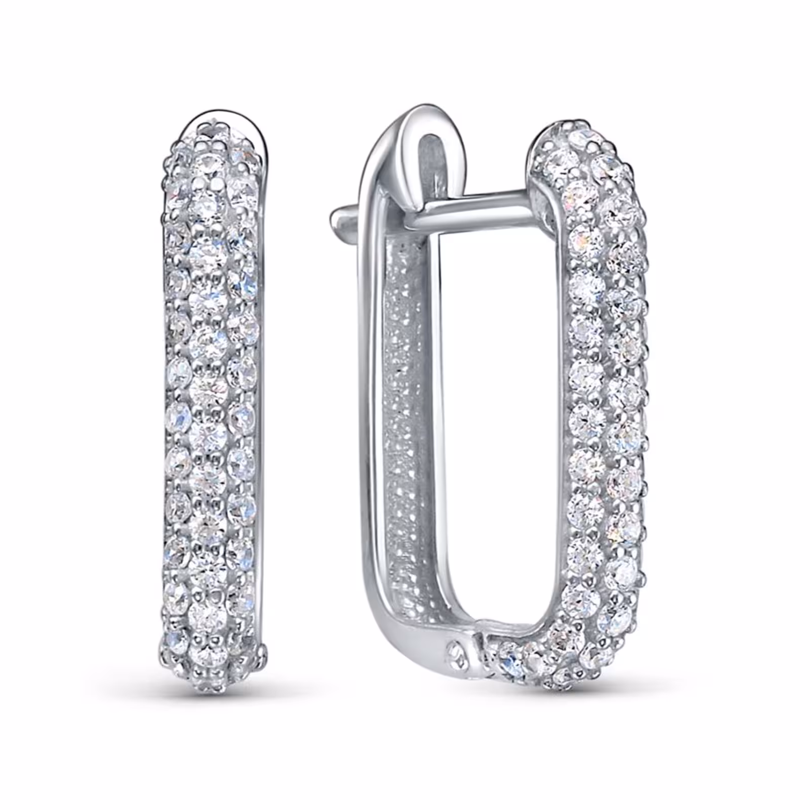 Серьги из серебра с фианитами