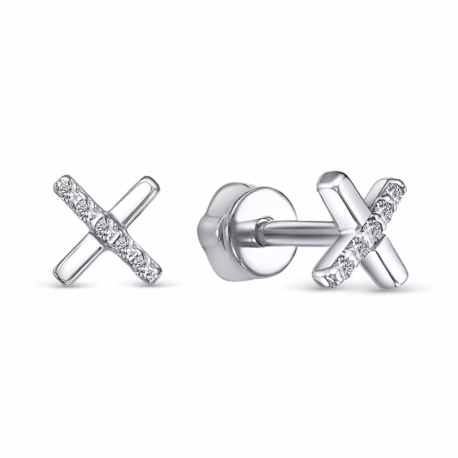 Серьги из серебра с фианитами