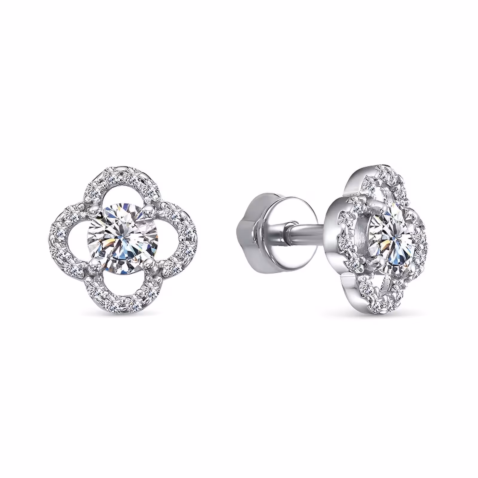 Серьги из серебра с фианитами