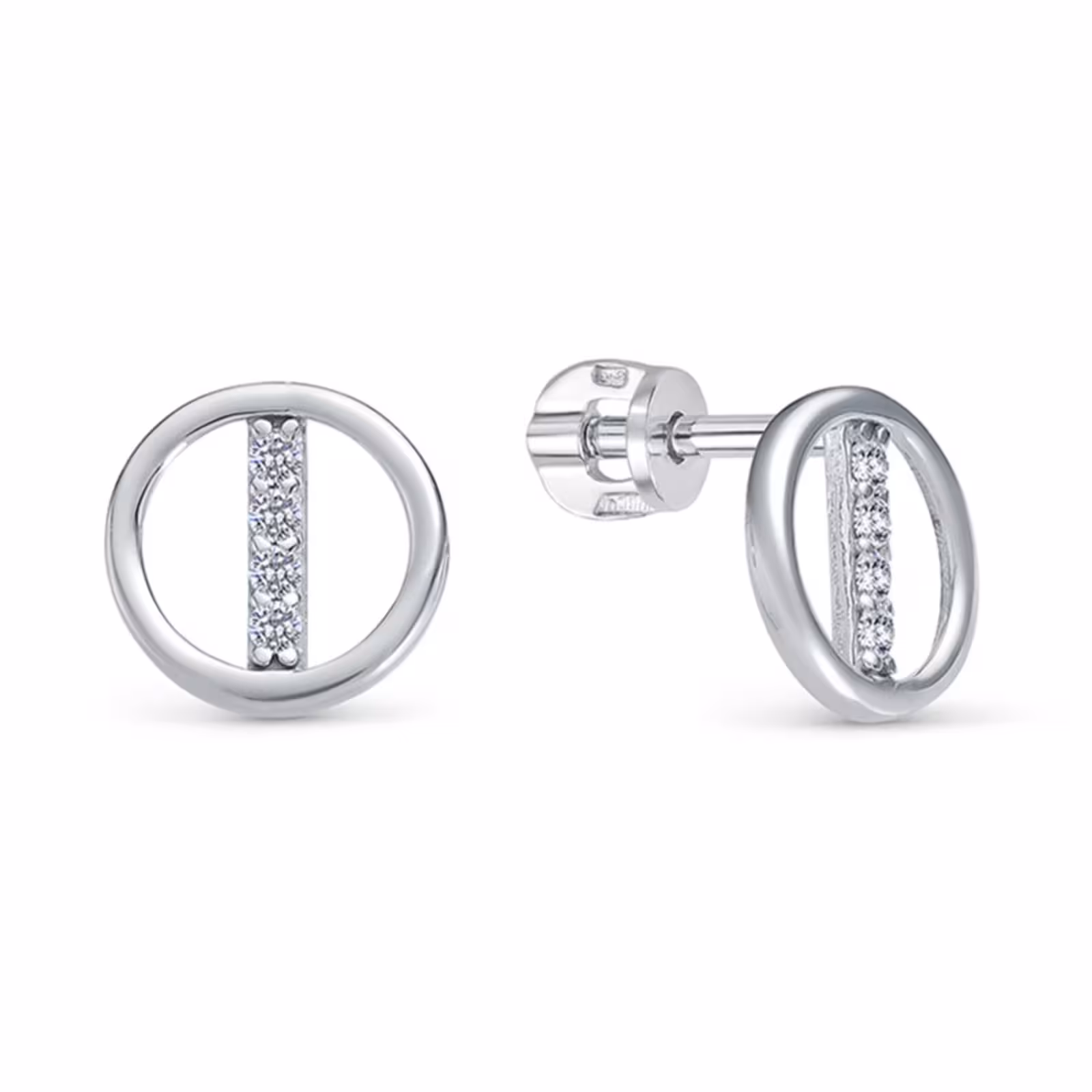 Серьги из серебра с фианитами