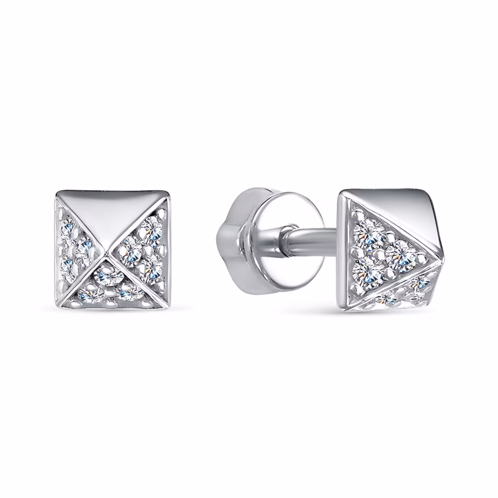 Серьги из серебра с фианитами