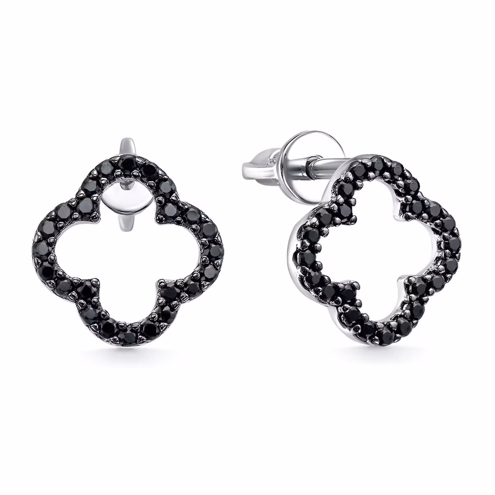 Серьги из серебра с фианитами