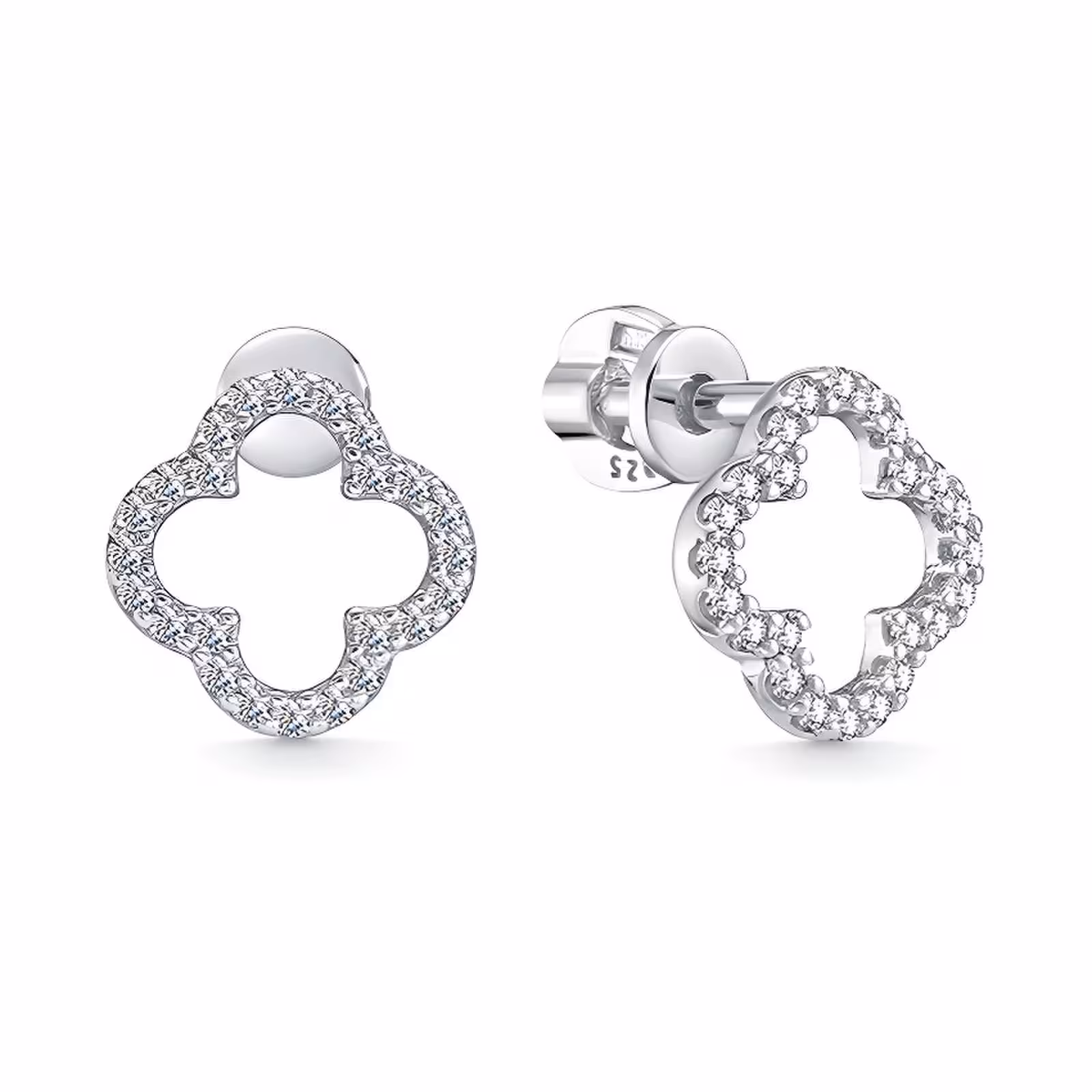 Серьги из серебра с фианитами