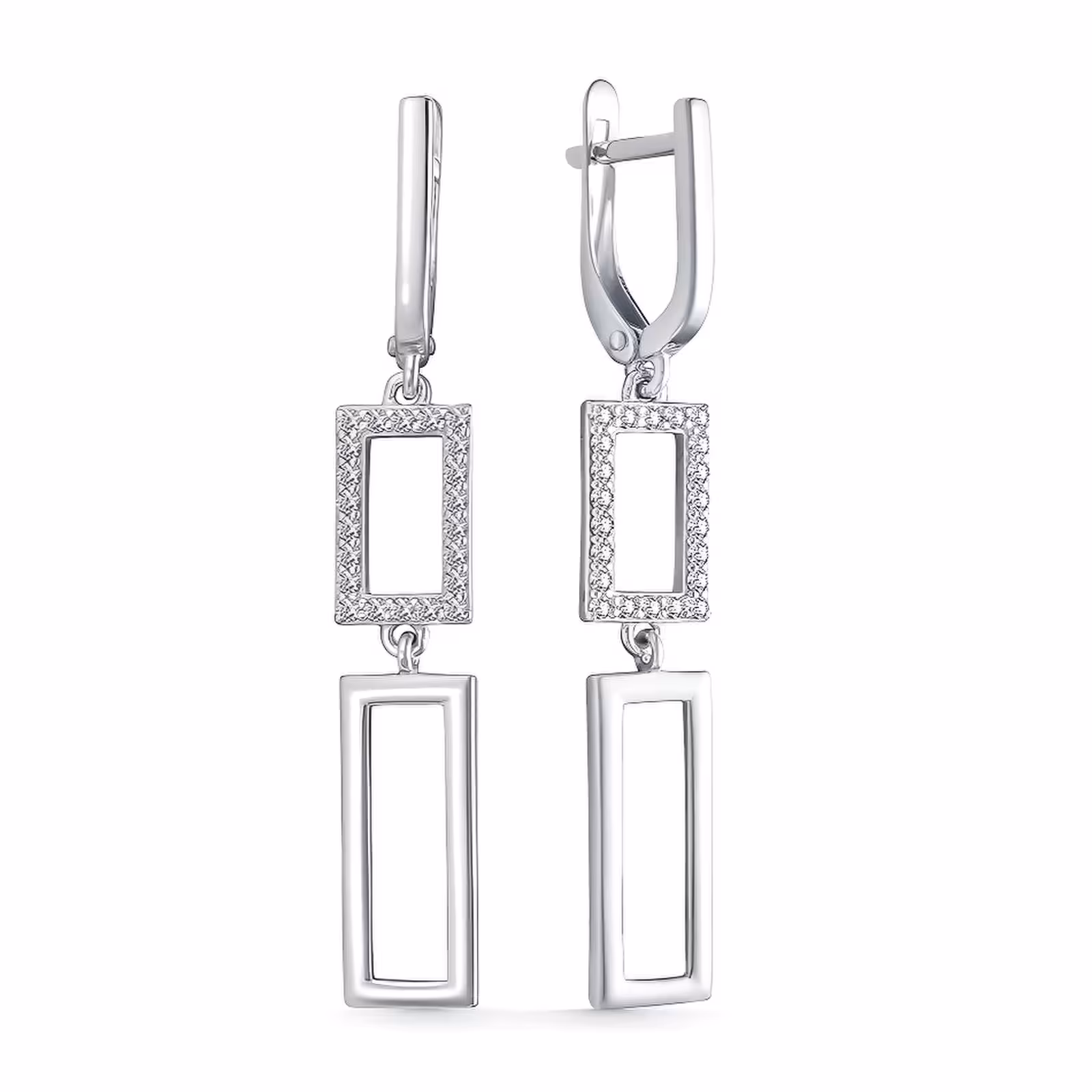 Серьги из серебра с фианитами