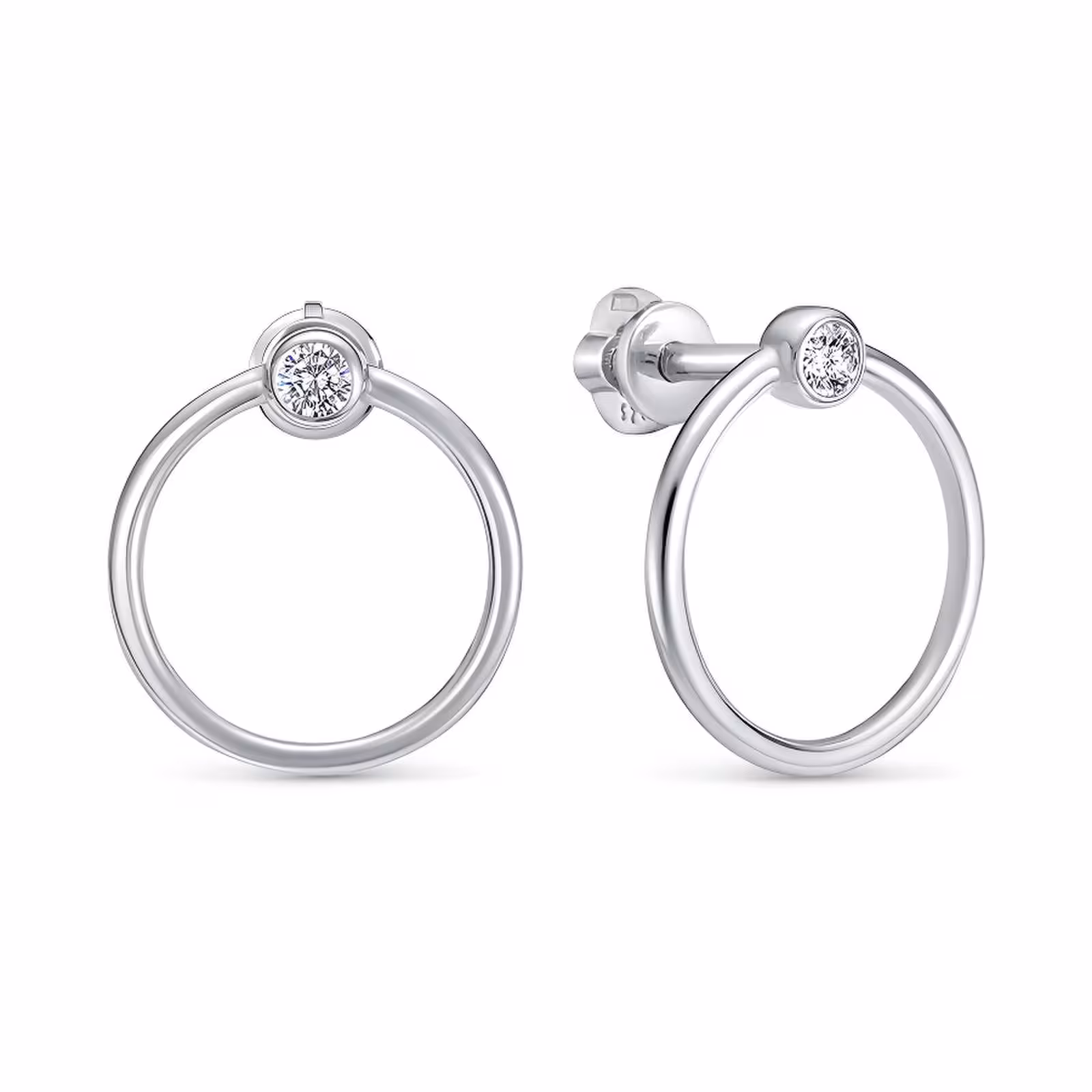 Серьги из серебра с фианитами