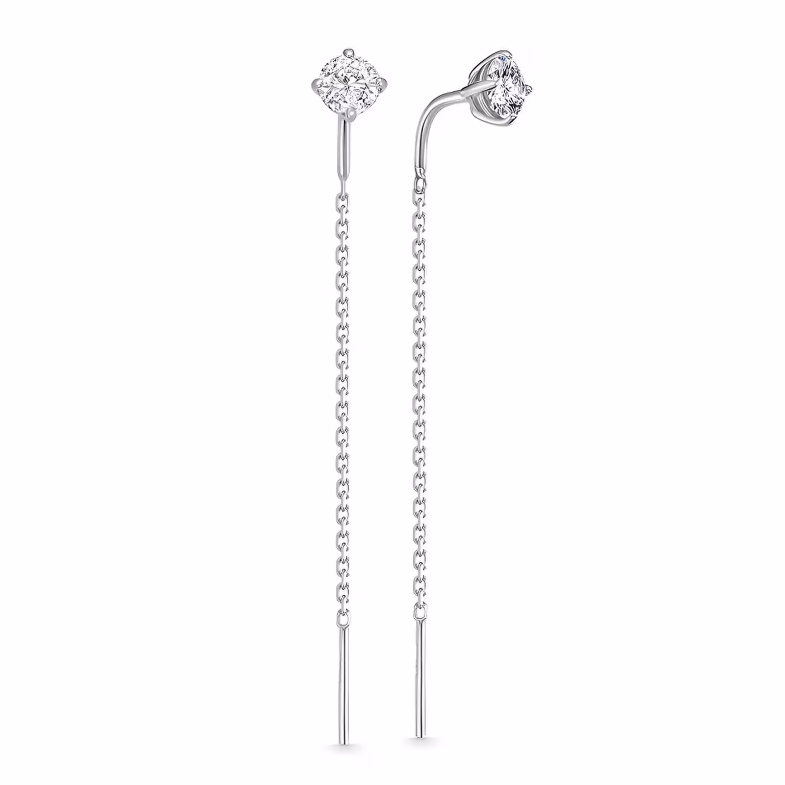 Серьги из серебра с фианитами