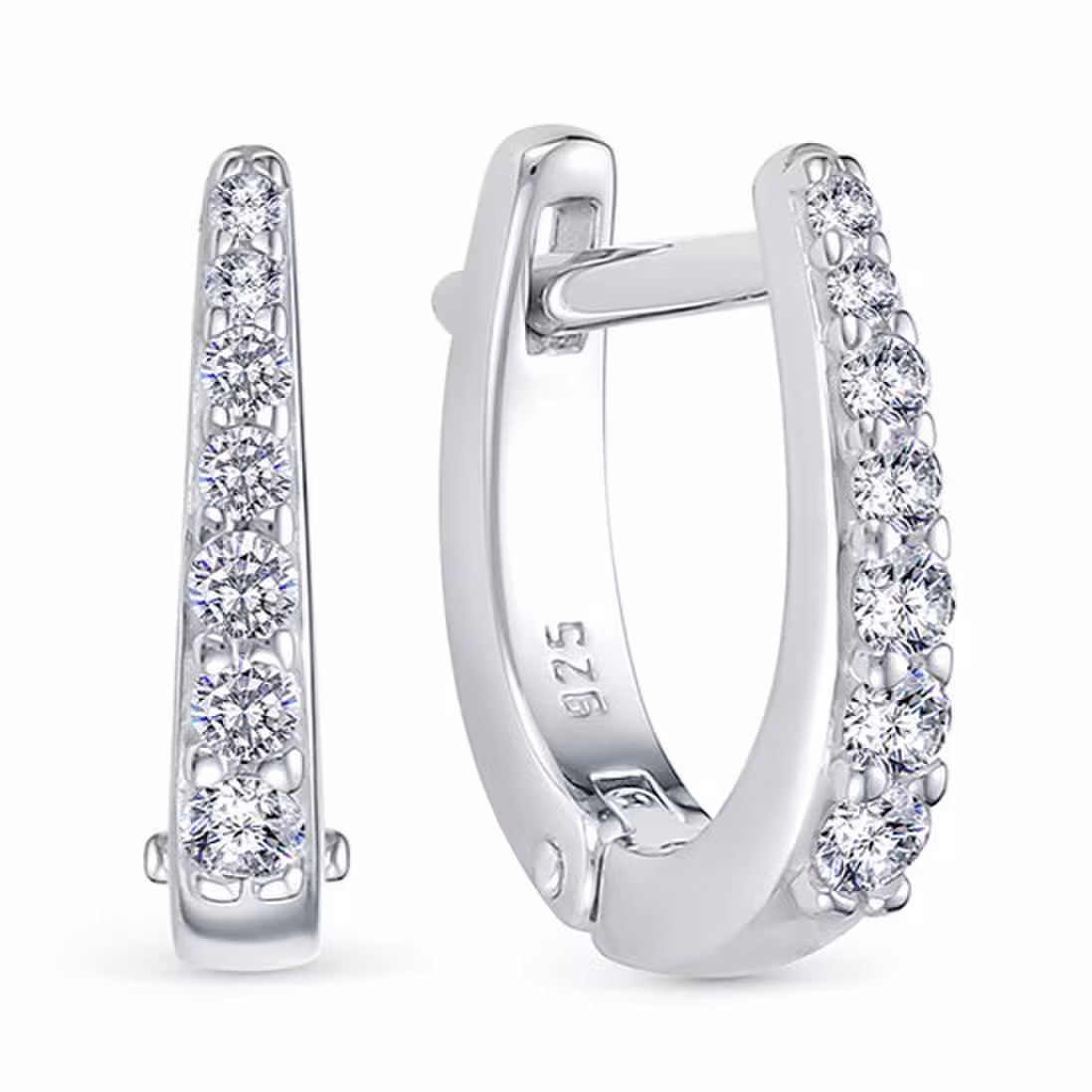 Серьги из серебра с фианитами