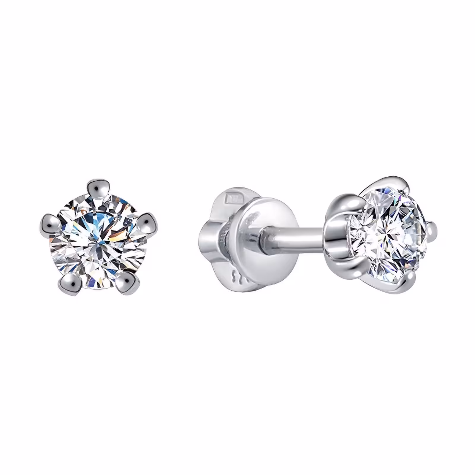 Серьги из серебра с фианитами