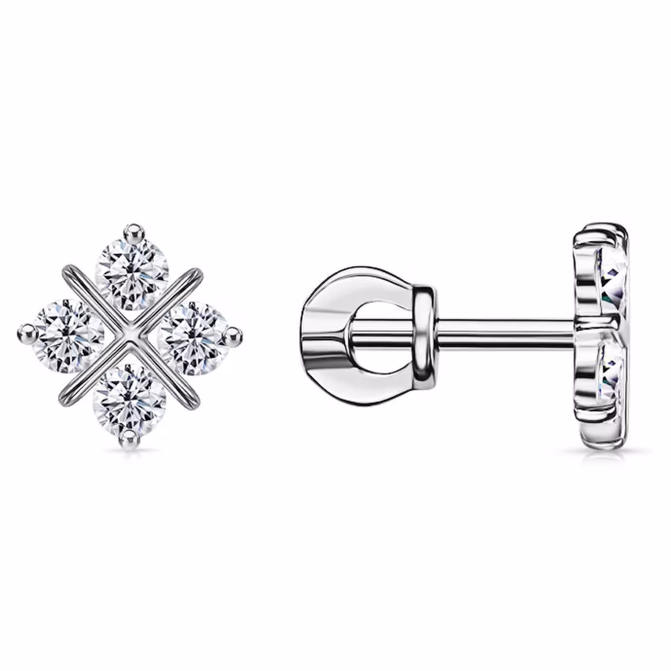 Серьги из серебра с фианитами