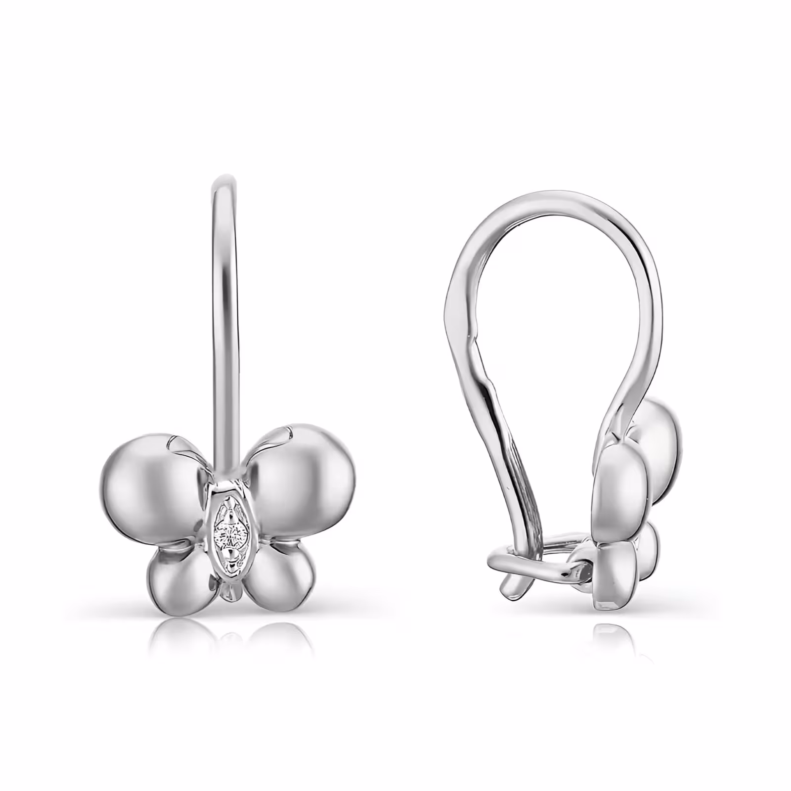 Серьги из серебра с фианитами