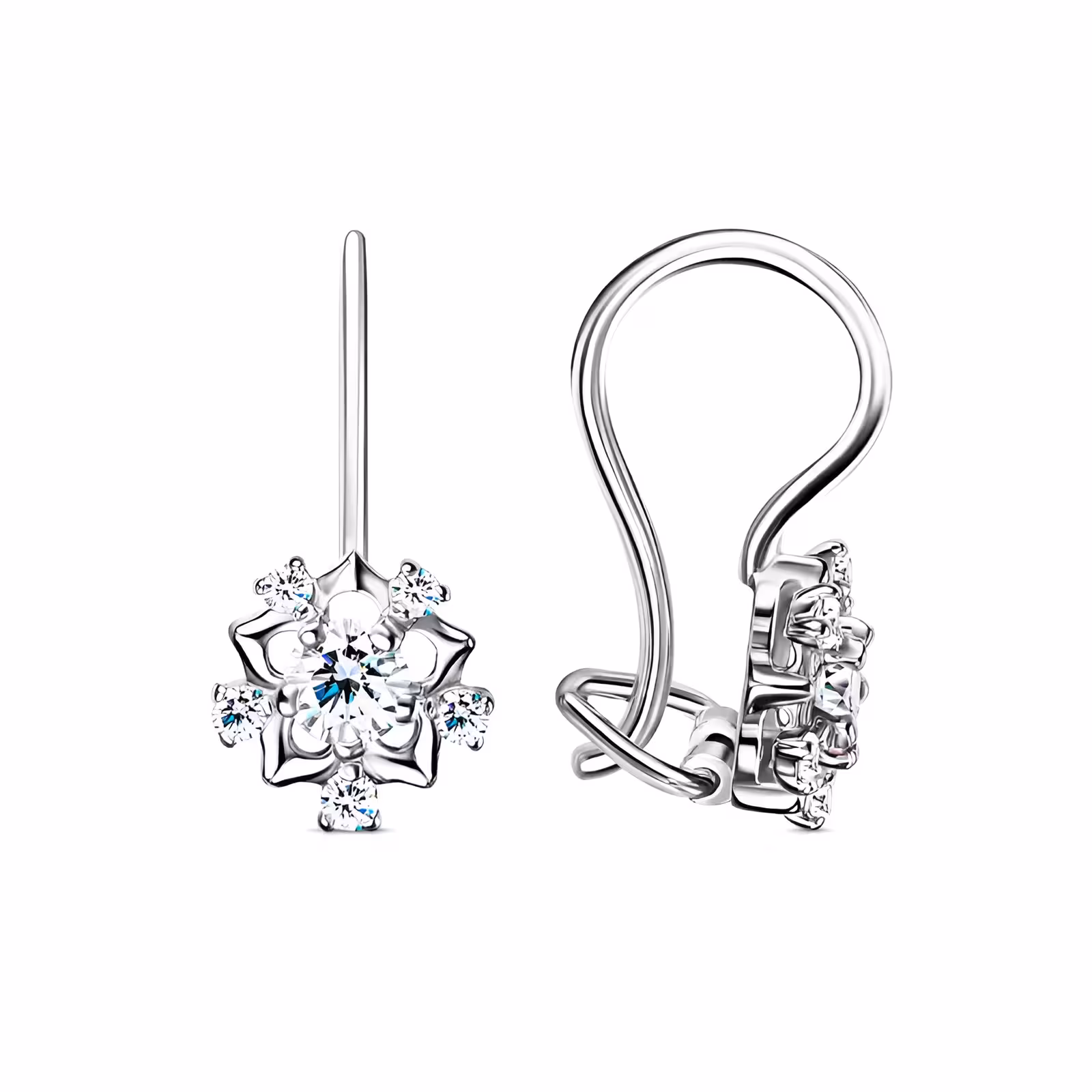 Серьги из серебра с фианитами