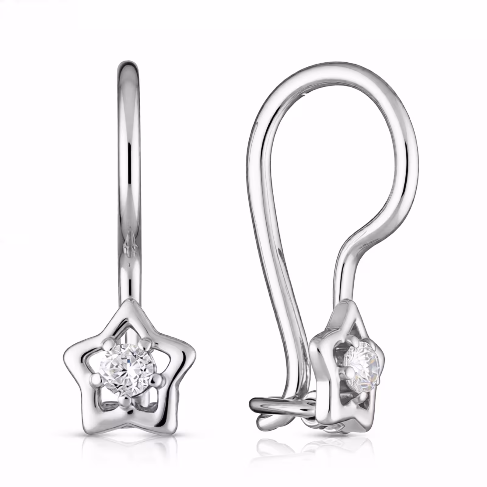 Серьги из серебра с фианитами