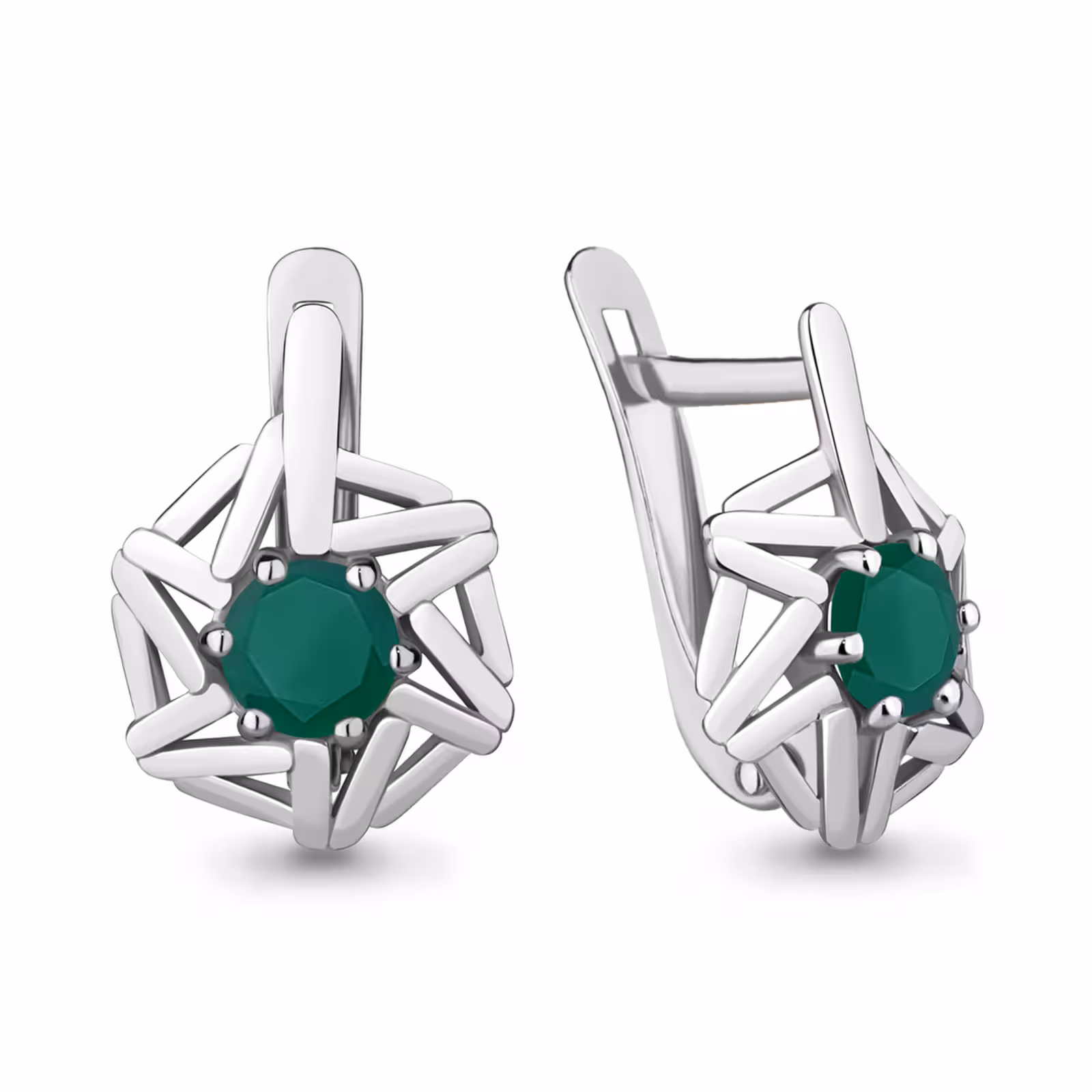 Серьги из серебра с агатами
