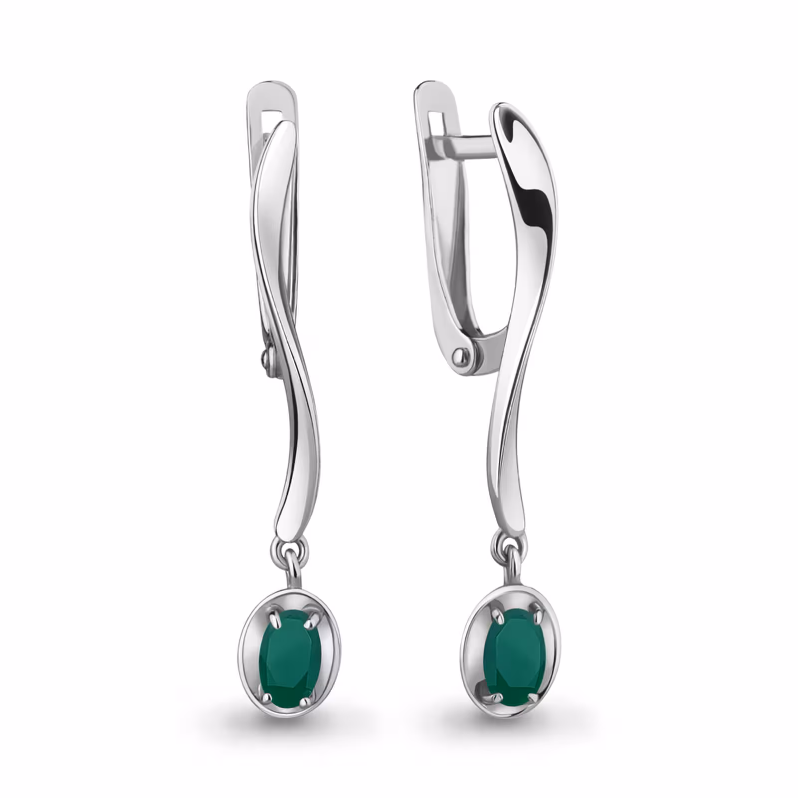 Серьги из серебра с агатами