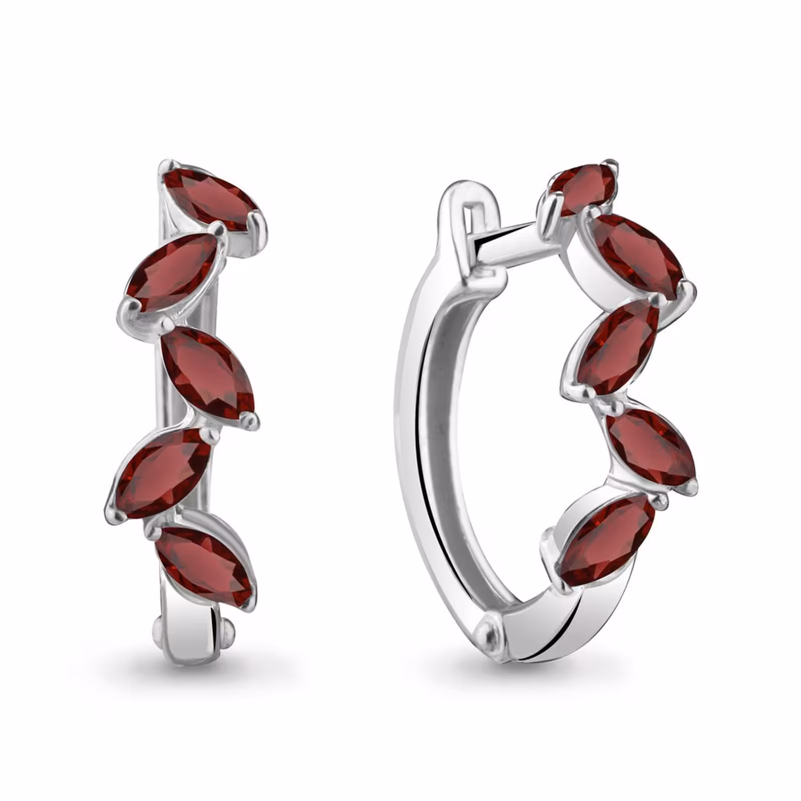 Серьги из серебра с гранатами
