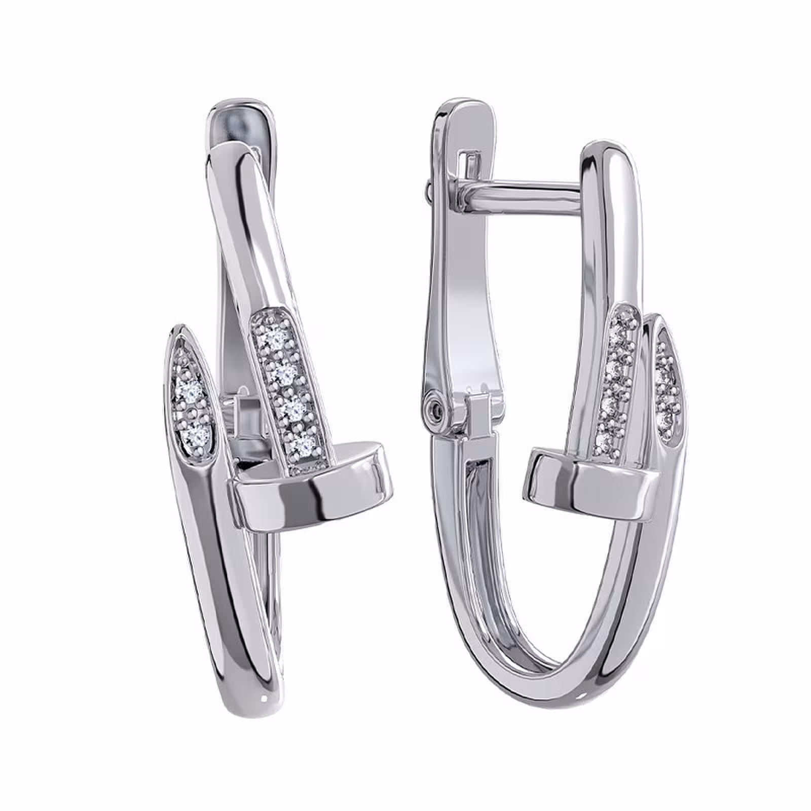 Серьги из серебра с фианитами