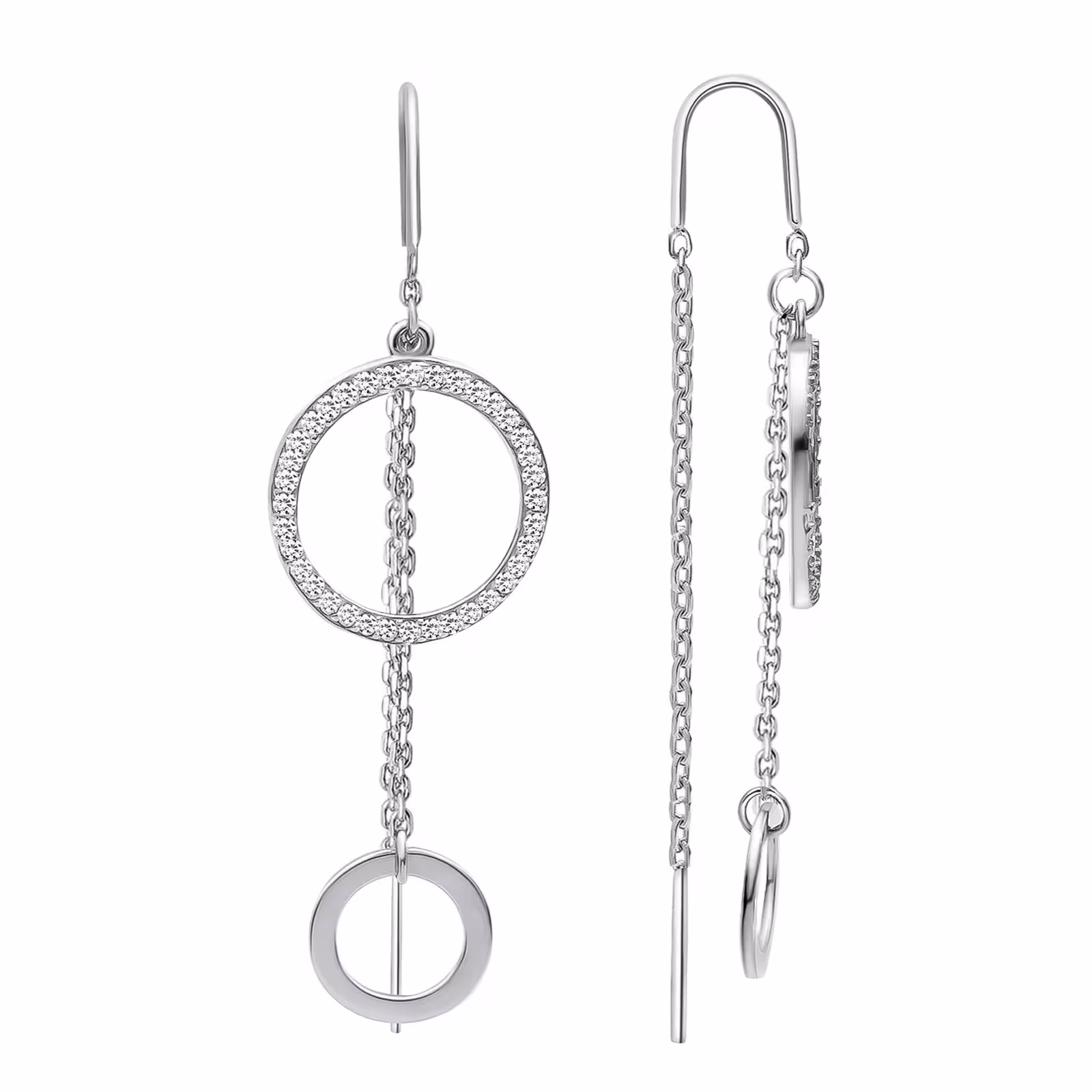 Серьги из серебра с фианитами