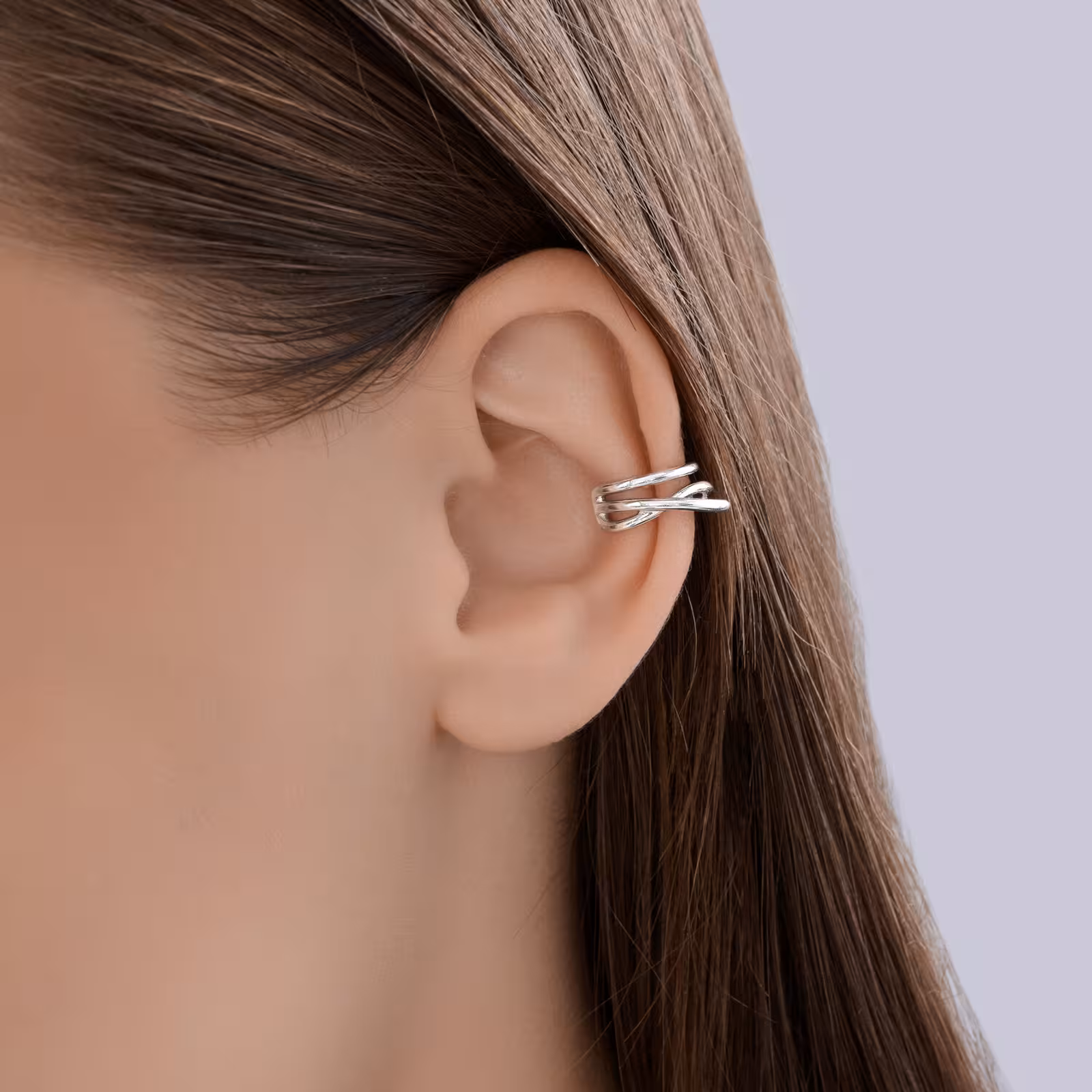 Серьга-кафф из серебра — фото 4