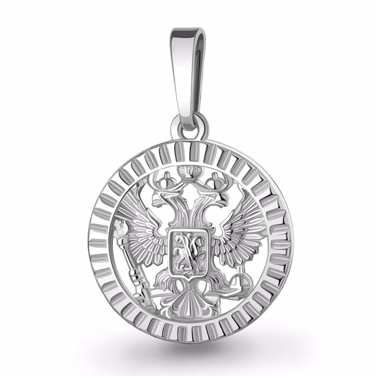 Подвеска из серебра "Герб РФ"