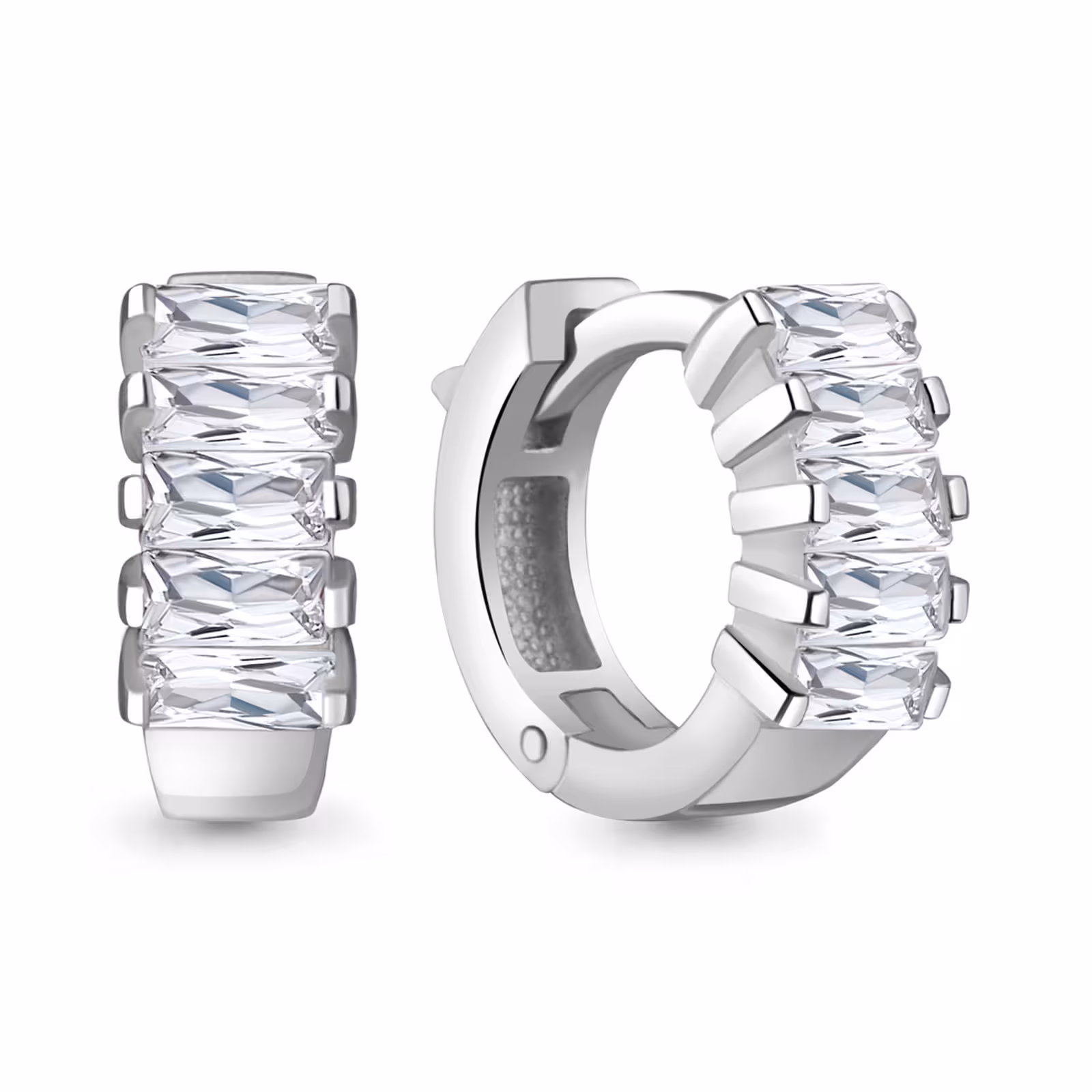 Серьги из серебра с фианитами