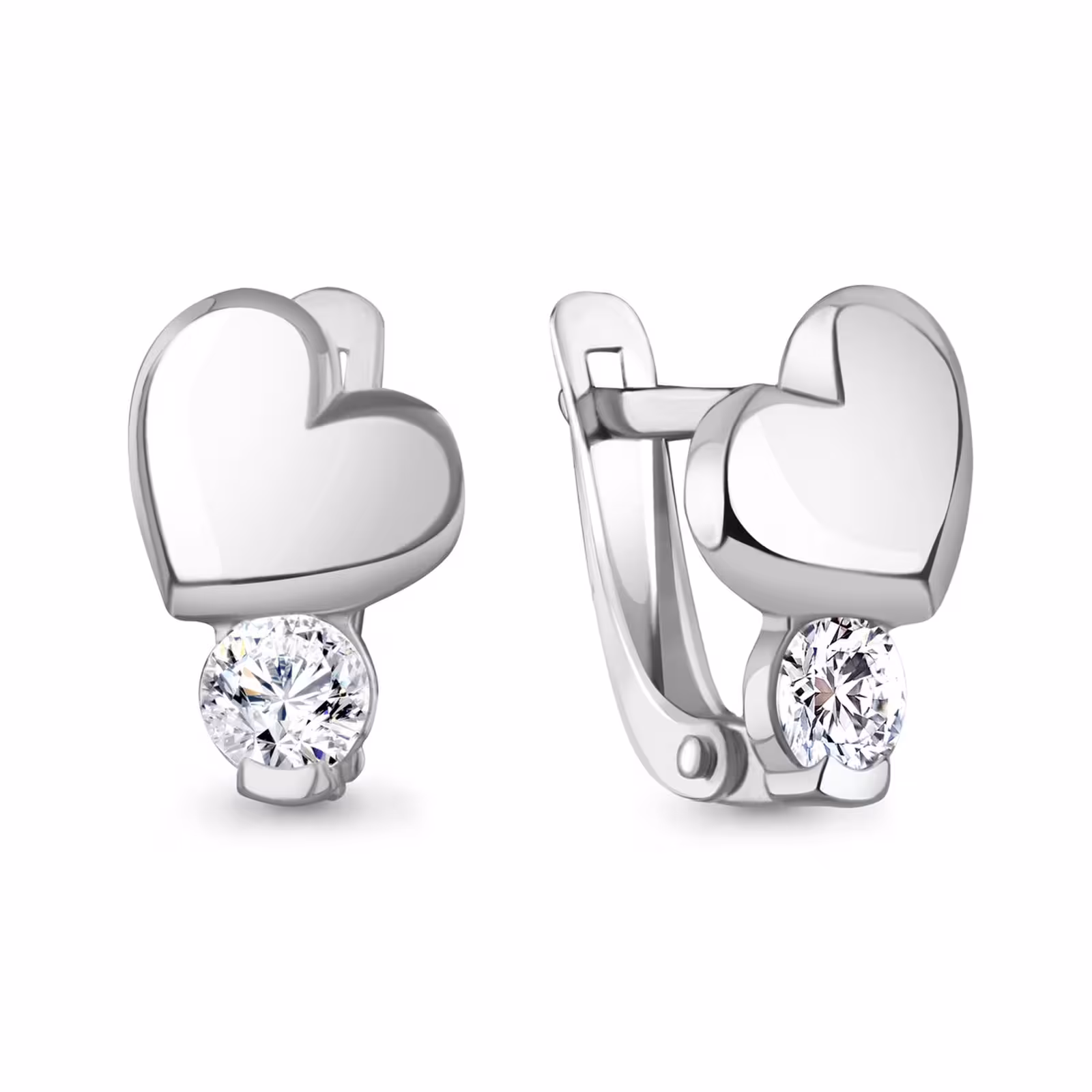 Серьги из серебра с фианитами