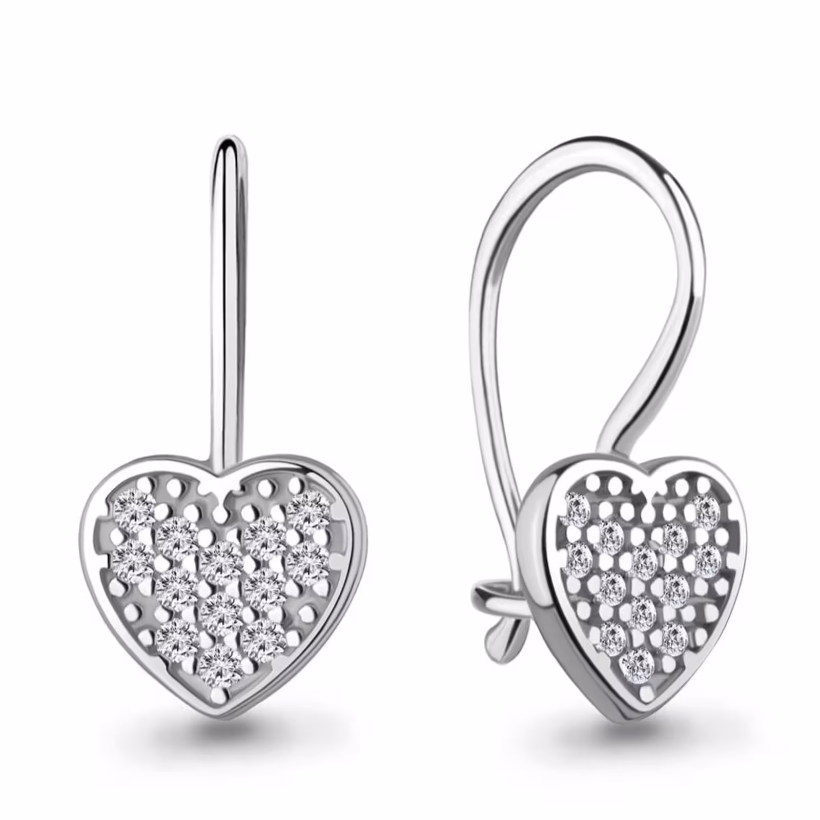 Серьги из серебра с фианитами