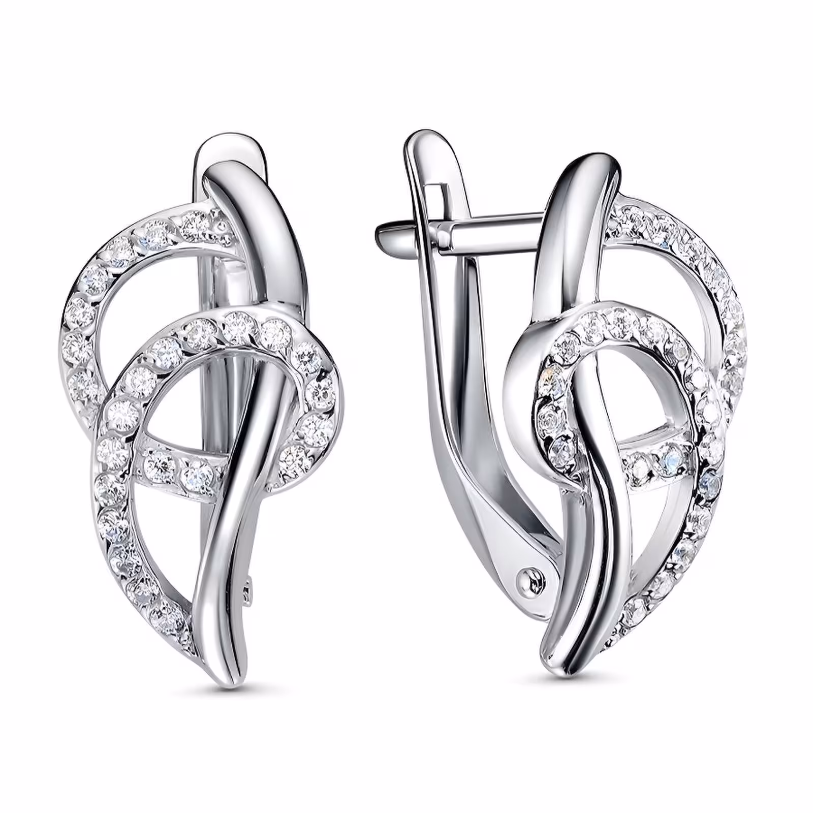 Серьги из серебра с фианитами