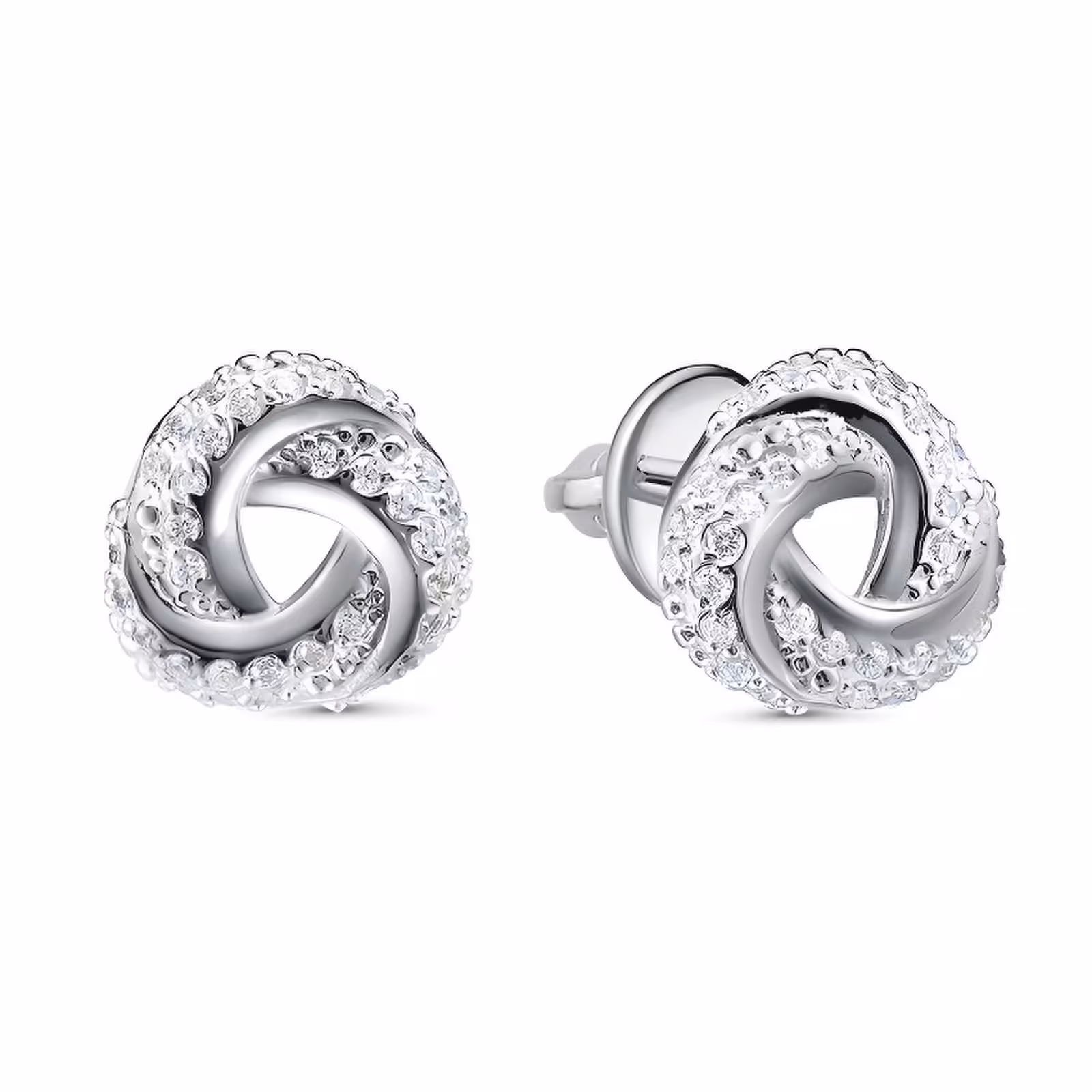 Серьги из серебра с фианитами
