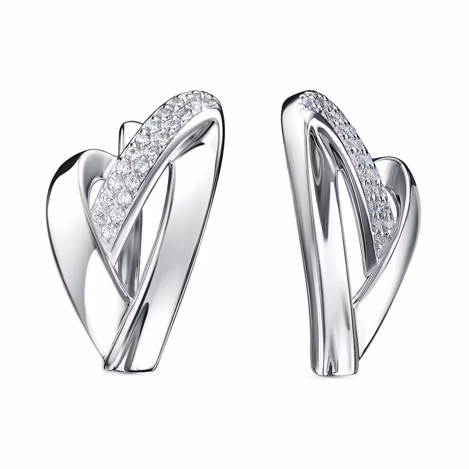 Серьги из серебра с фианитами