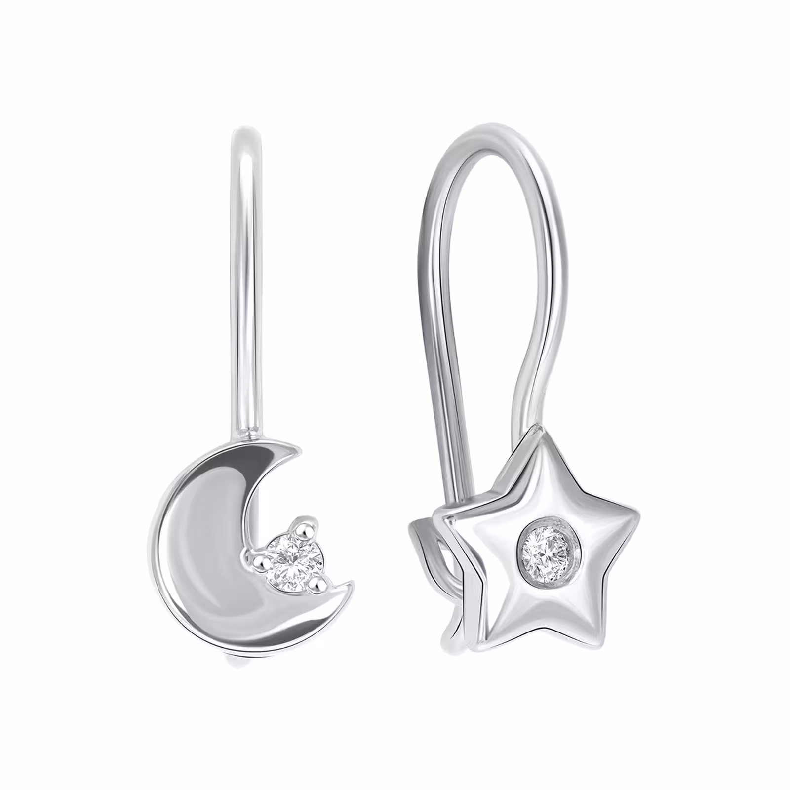 Серьги из серебра с фианитами