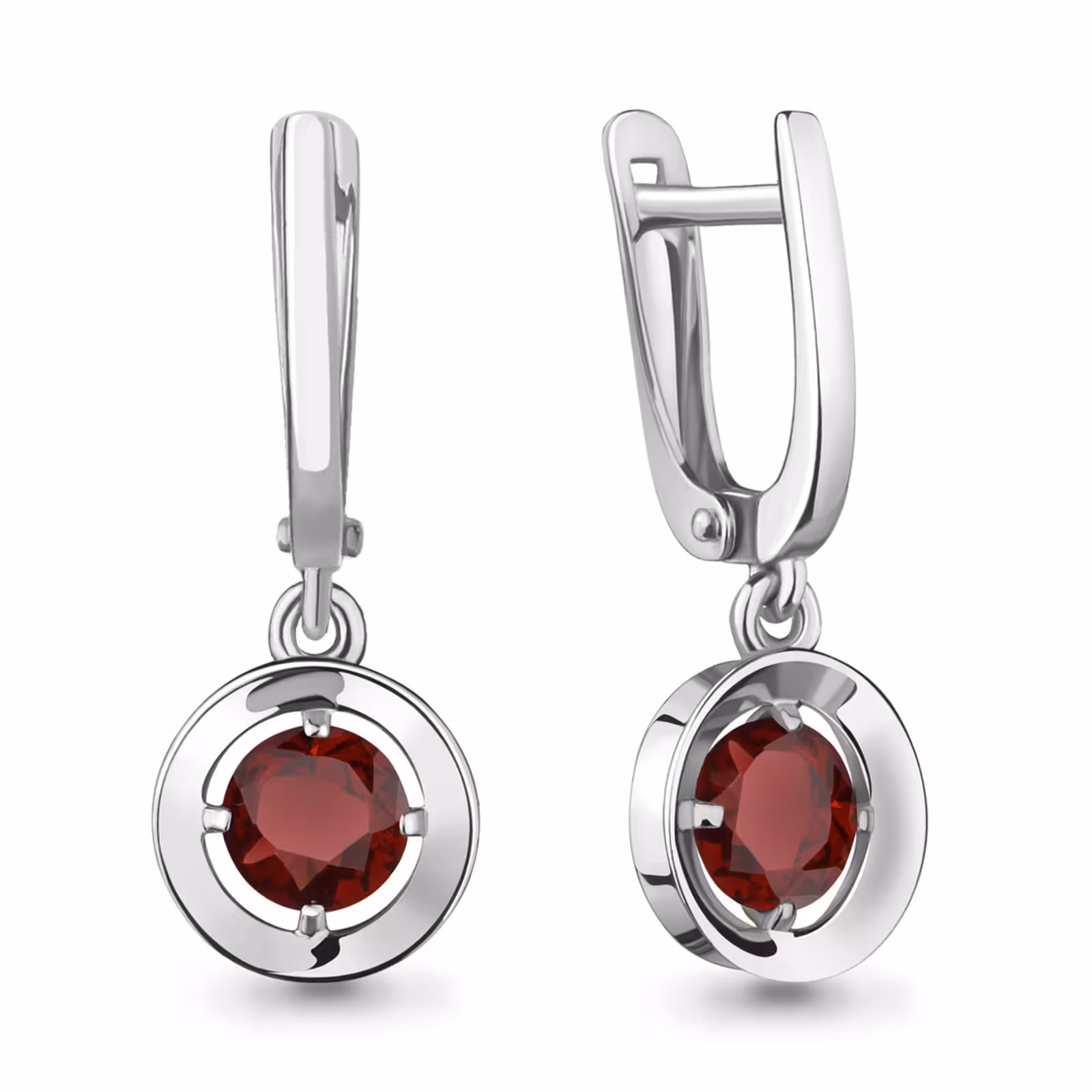 Серьги из серебра с гранатами