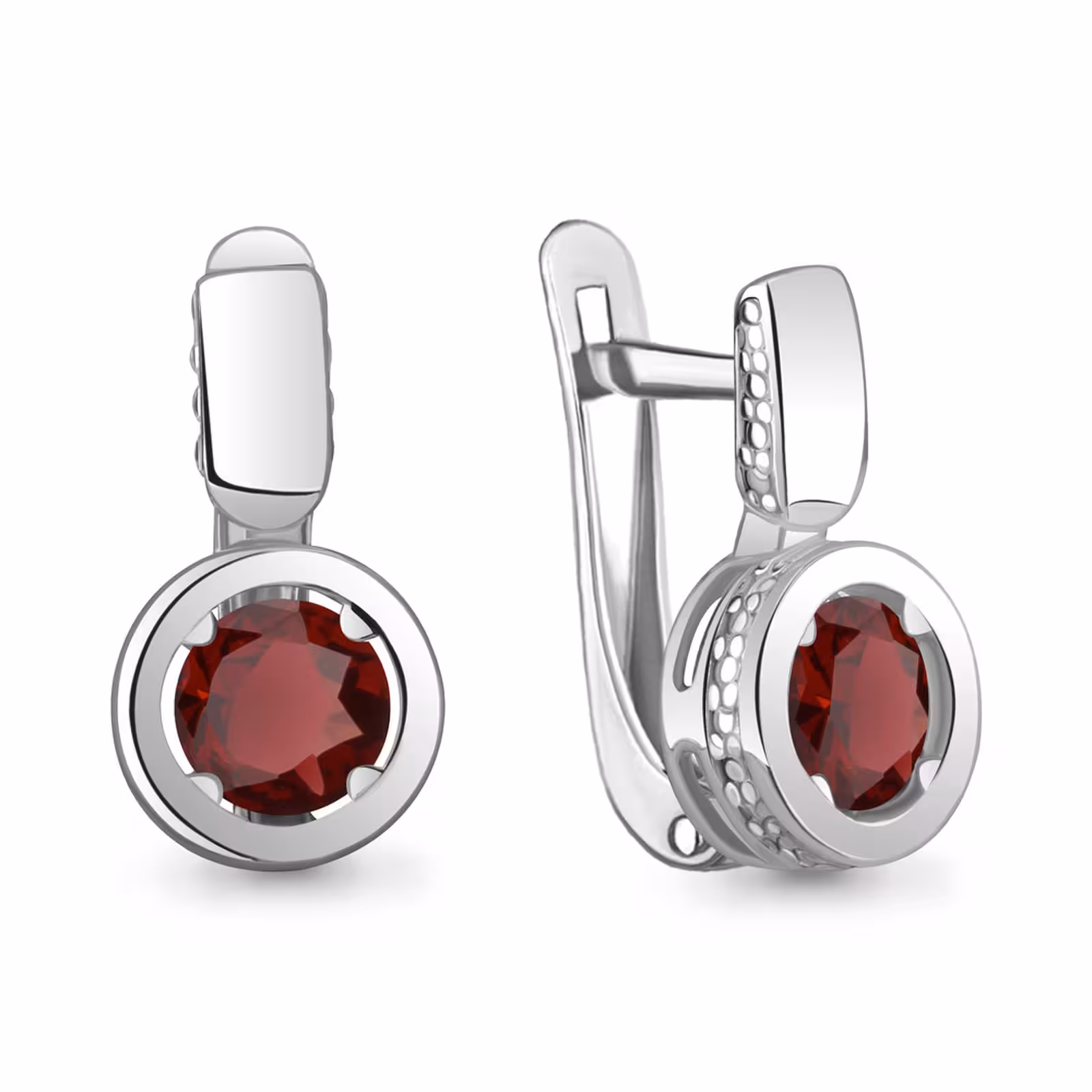 Серьги из серебра с гранатами