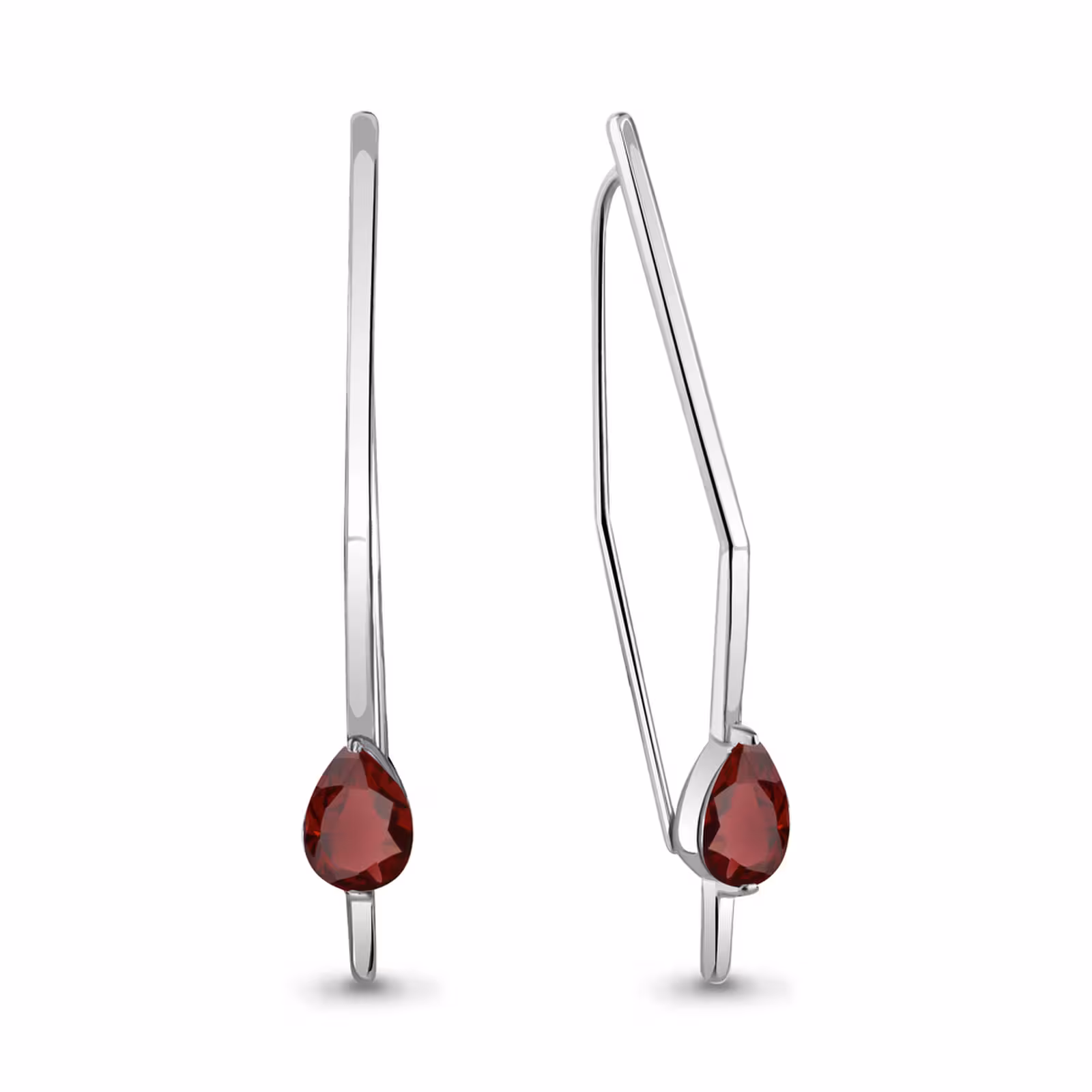 Серьги из серебра с гранатами