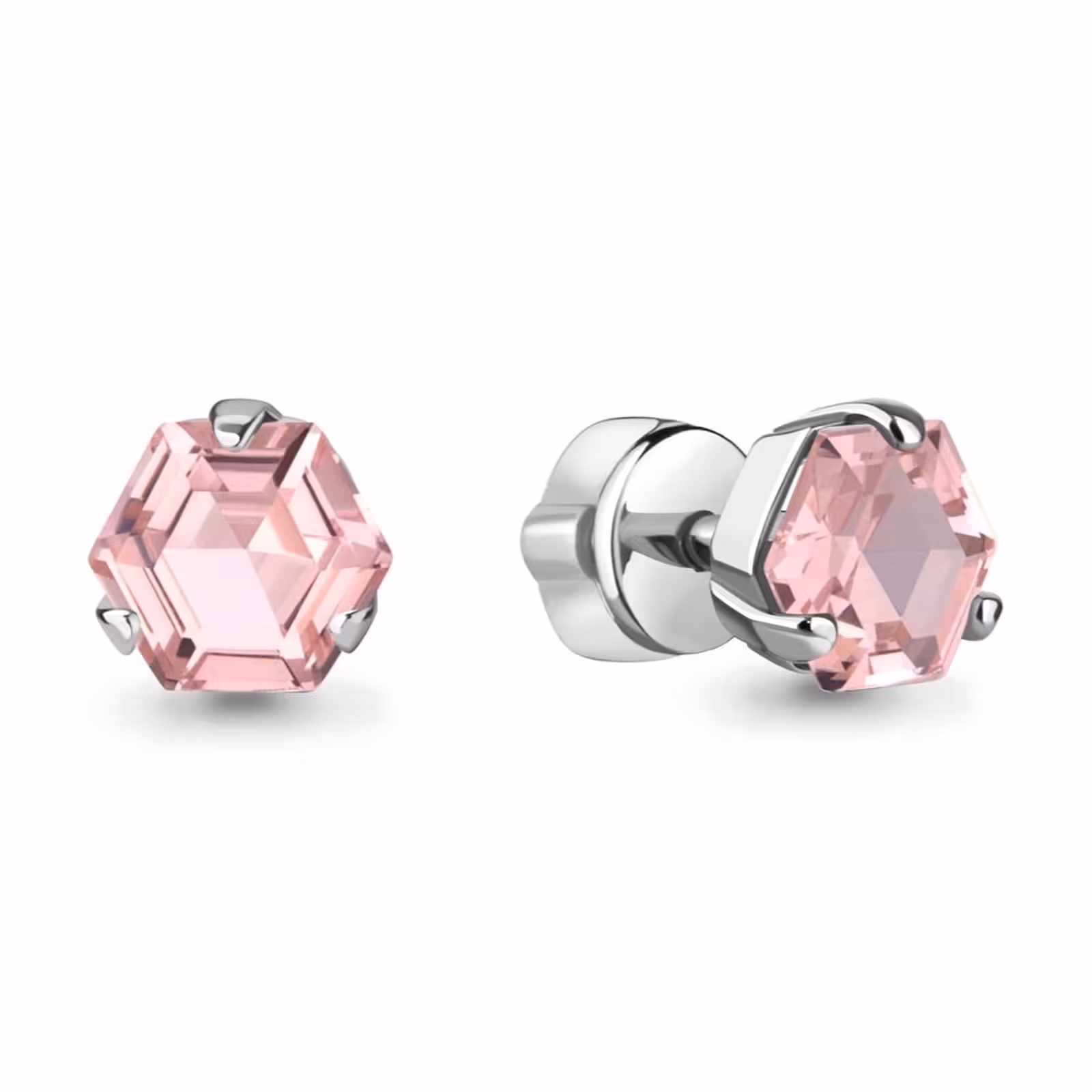 Серьги из серебра с морганитами