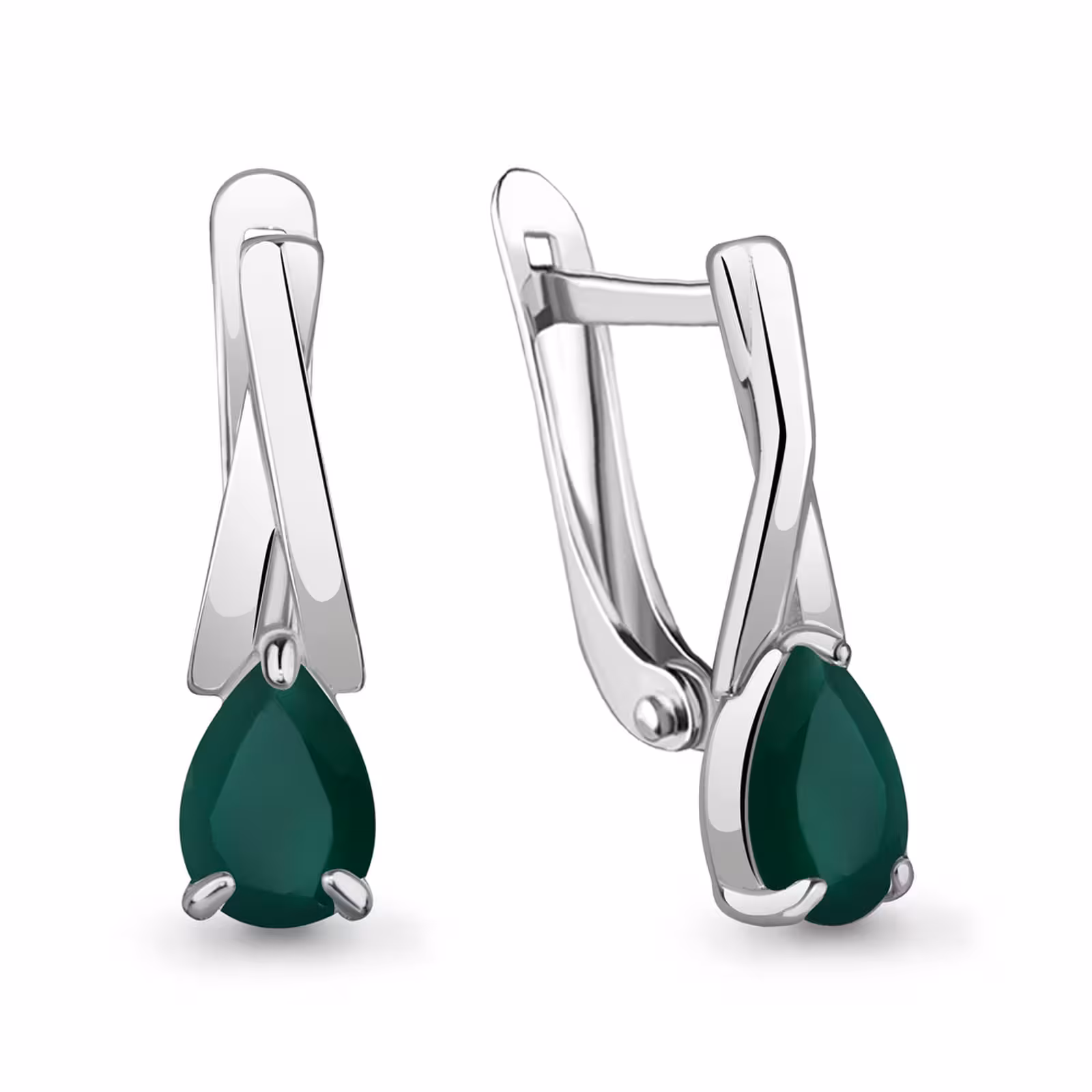 Серьги из серебра с агатами