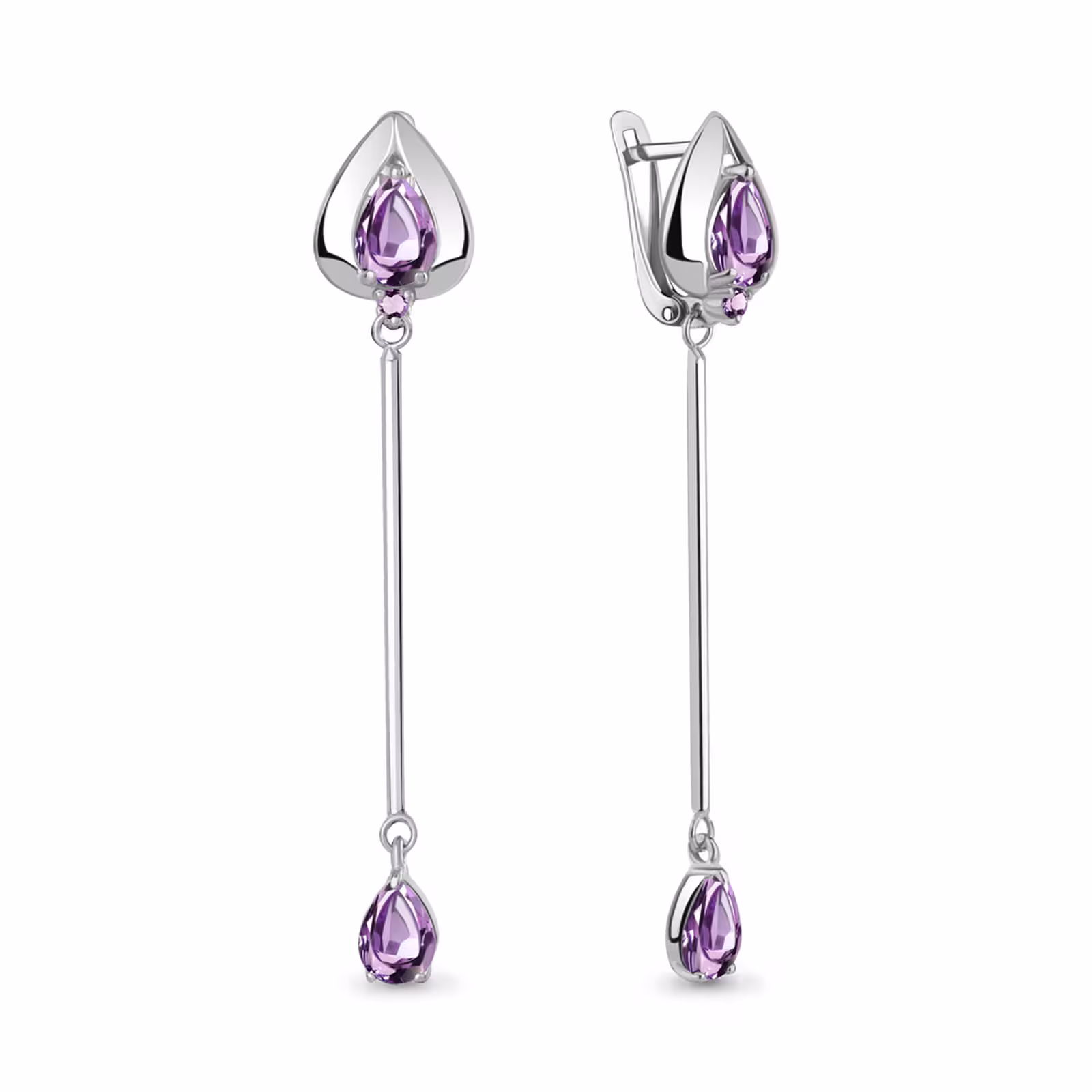 Серьги из серебра с аметистами