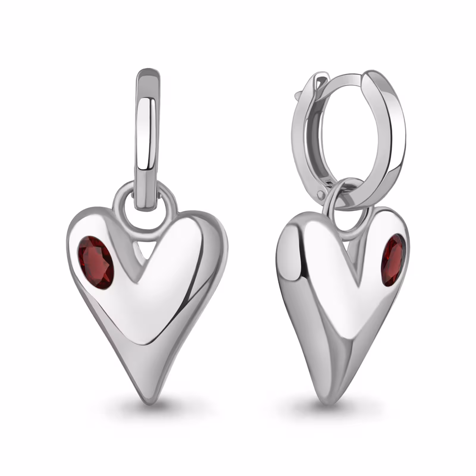 Серьги из серебра с гранатами