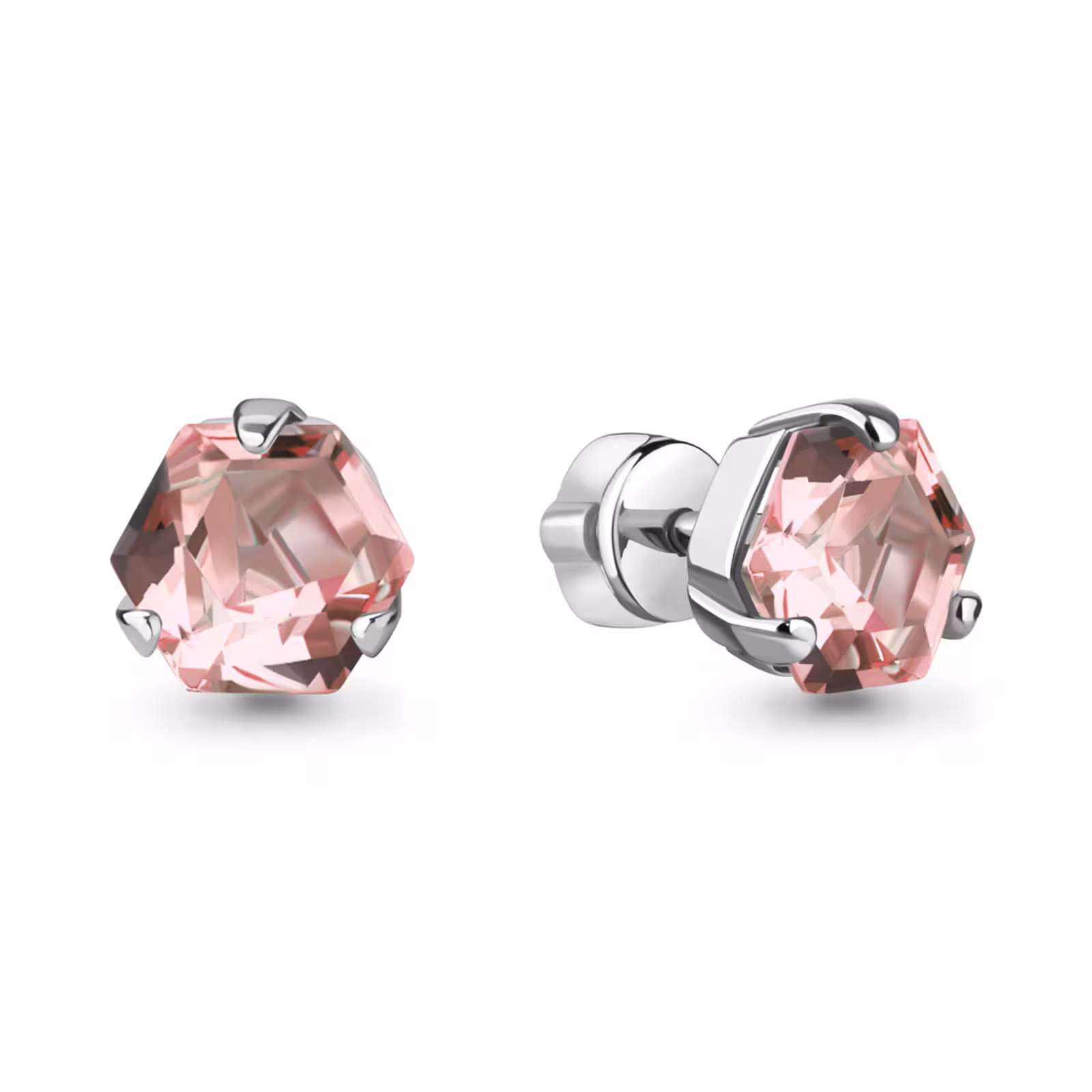 Серьги из серебра с морганитами