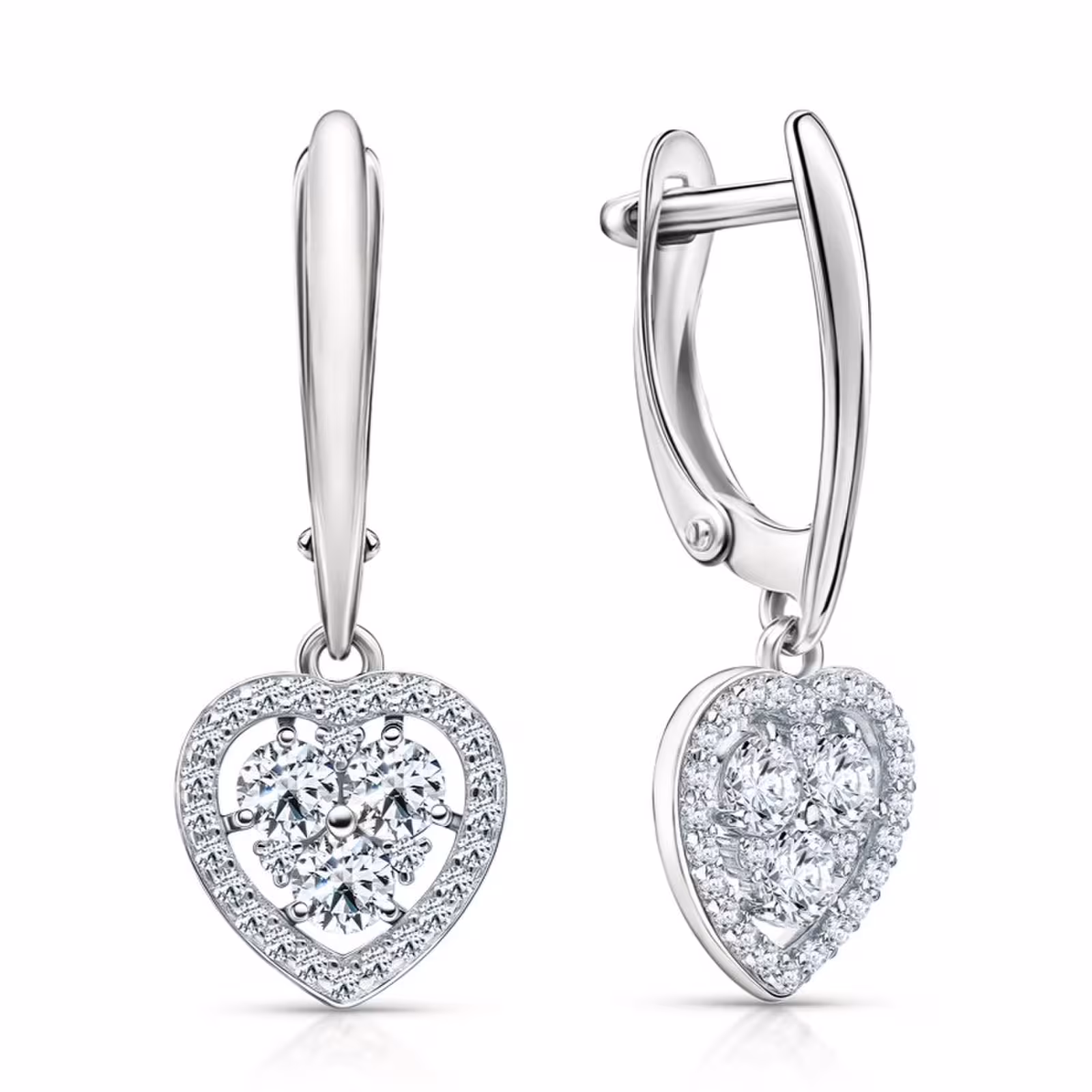 Серьги из серебра с фианитами