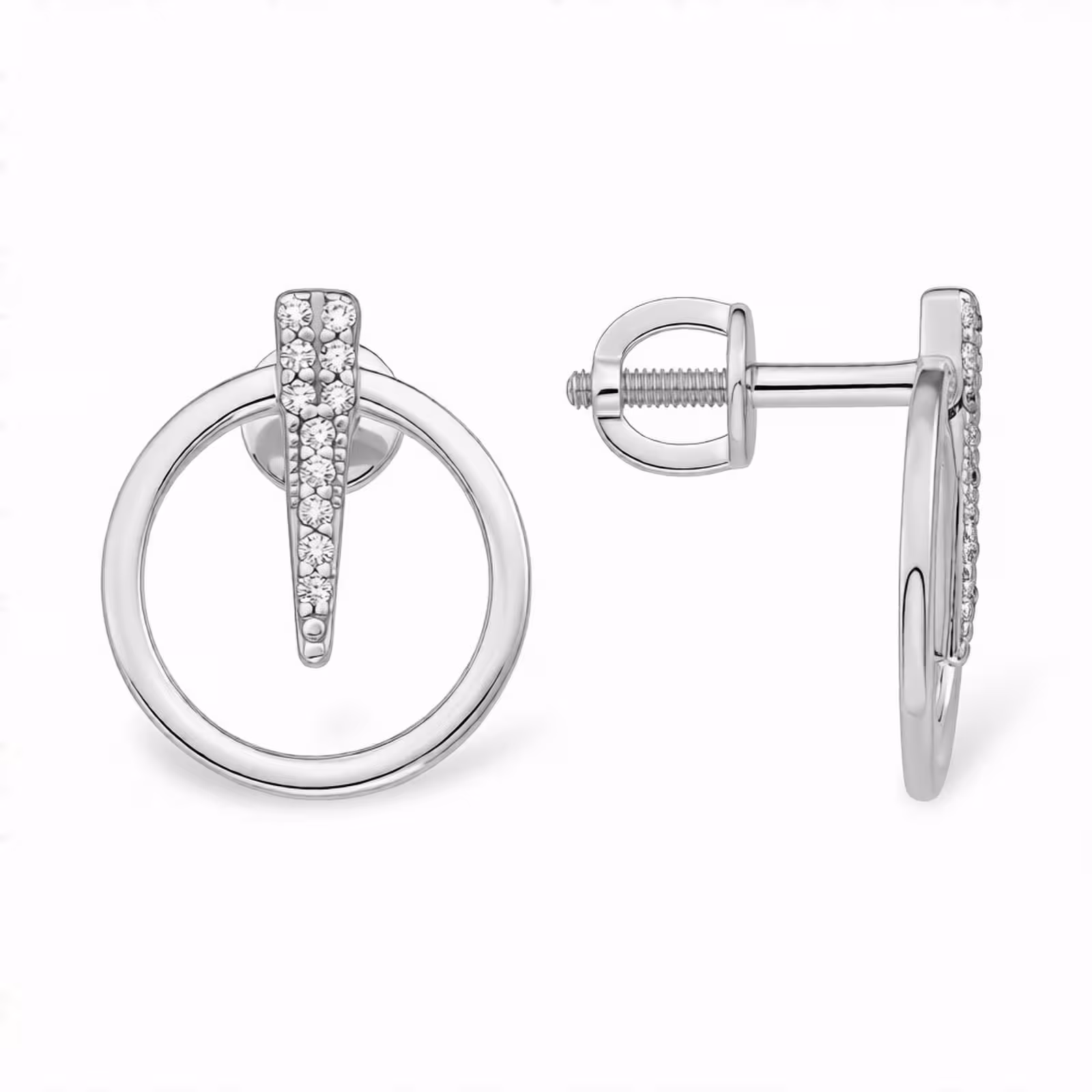 Серьги из серебра с фианитами