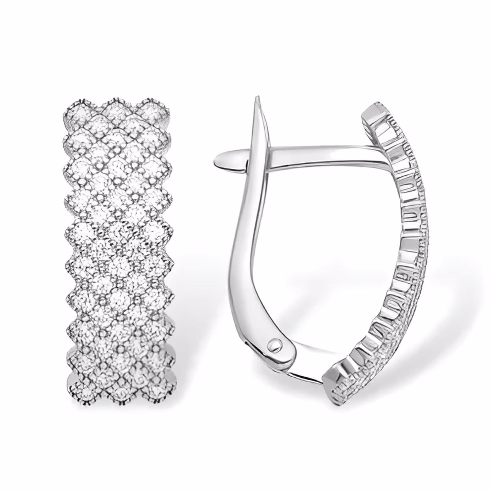 Серьги из серебра с фианитами