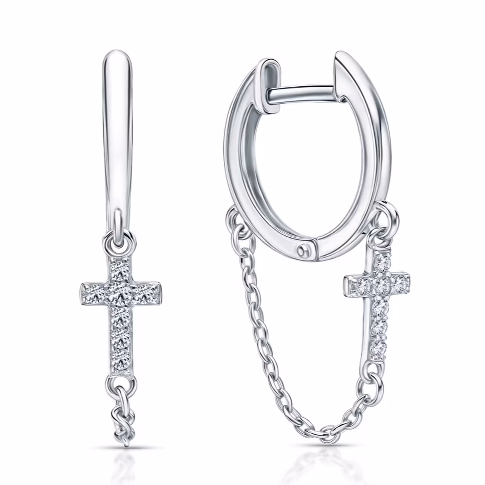 Серьги из серебра с фианитами