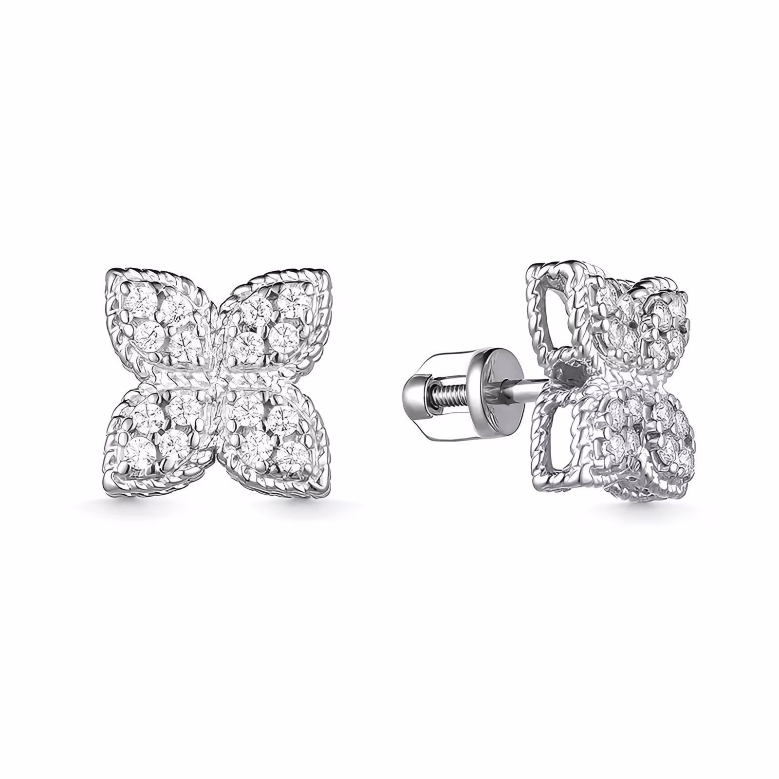 Серьги из серебра с фианитами