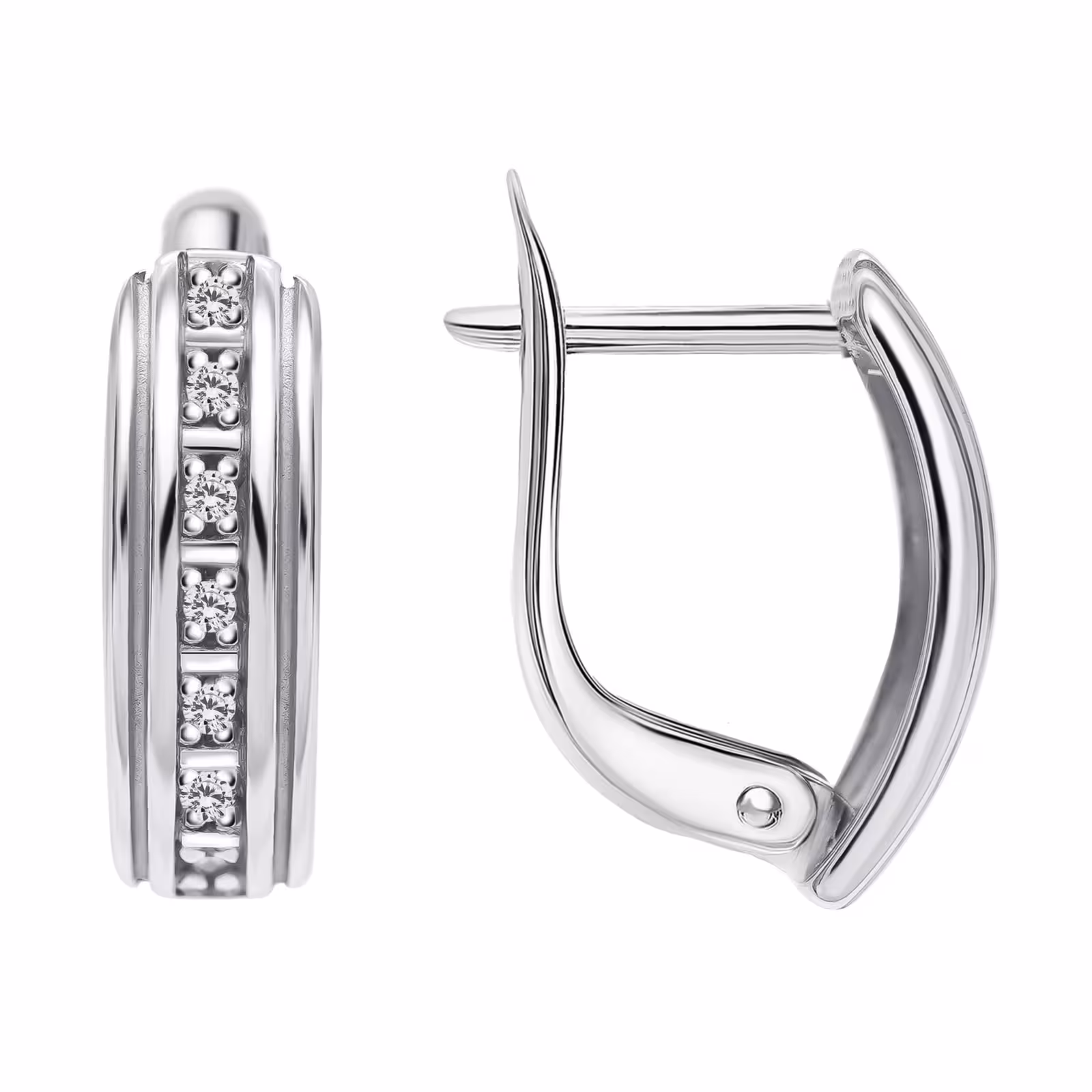 Серьги из серебра с фианитами