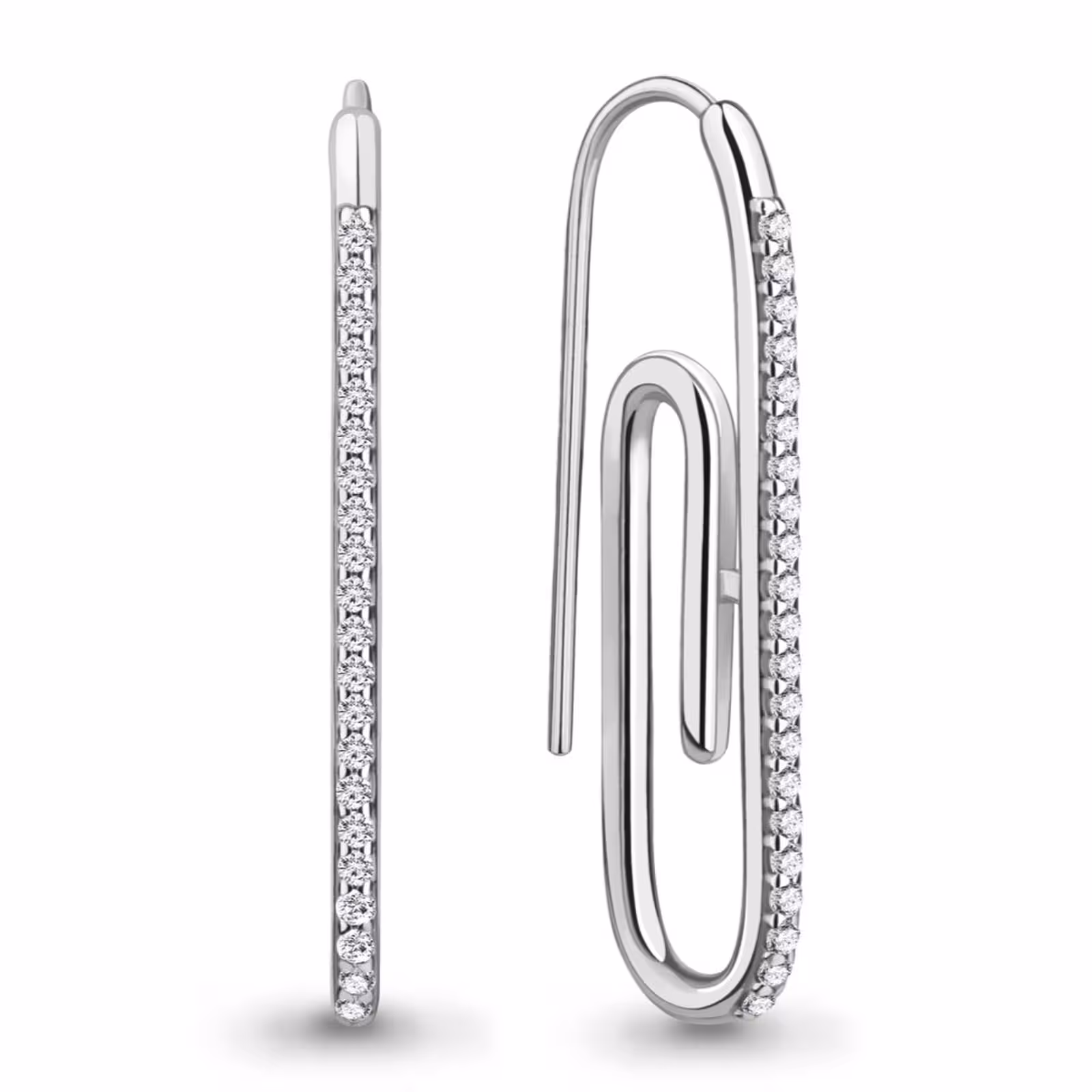 Серьги из серебра с фианитами