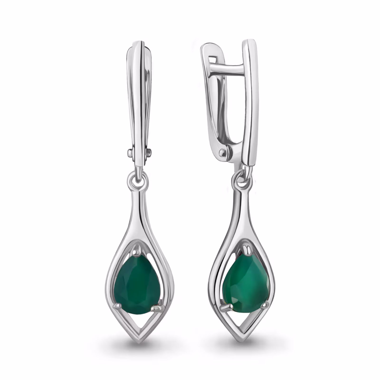 Серьги из серебра с агатами