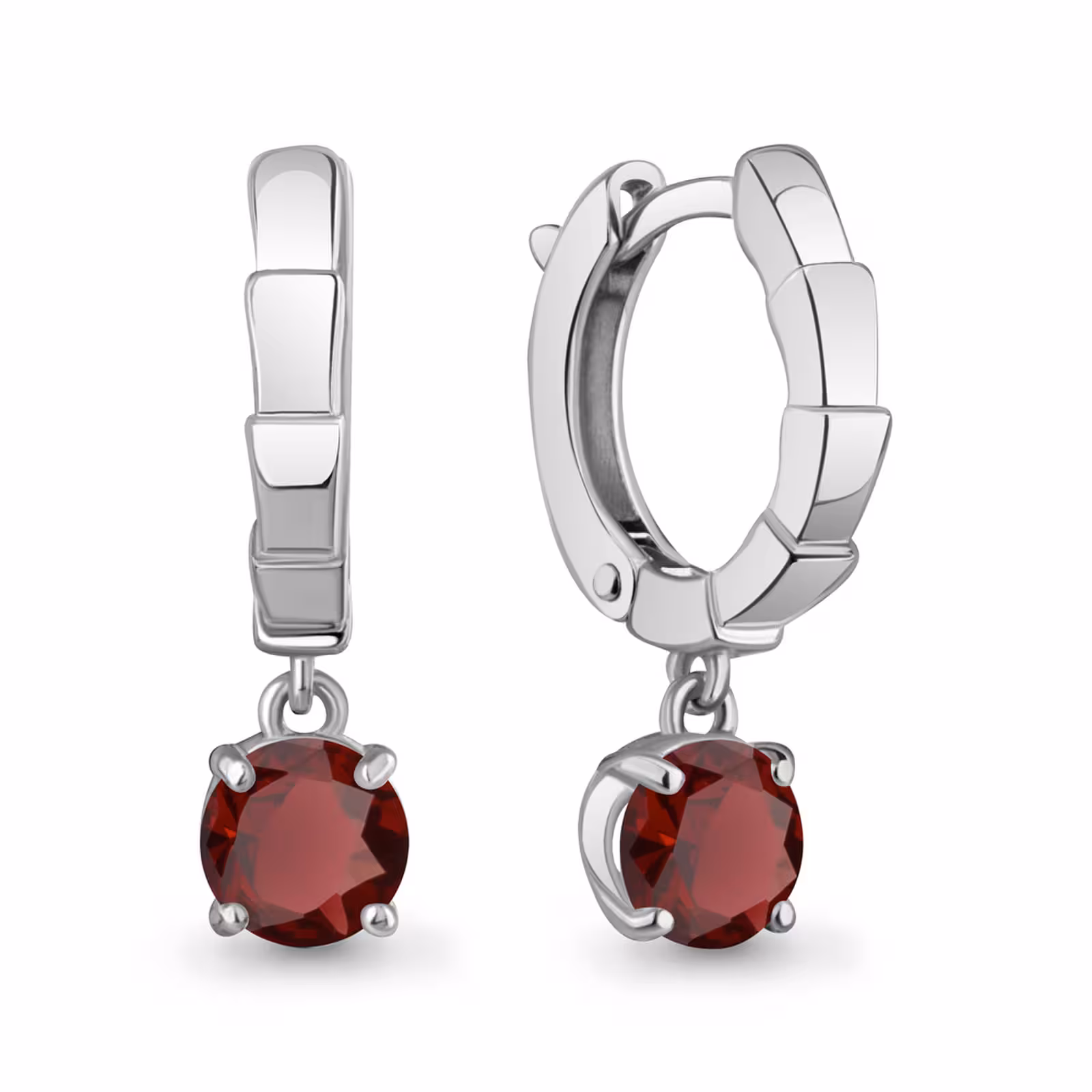Серьги из серебра с гранатами