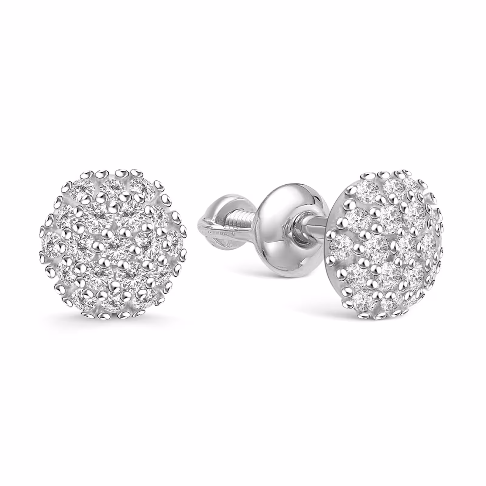 Серьги из серебра с фианитами