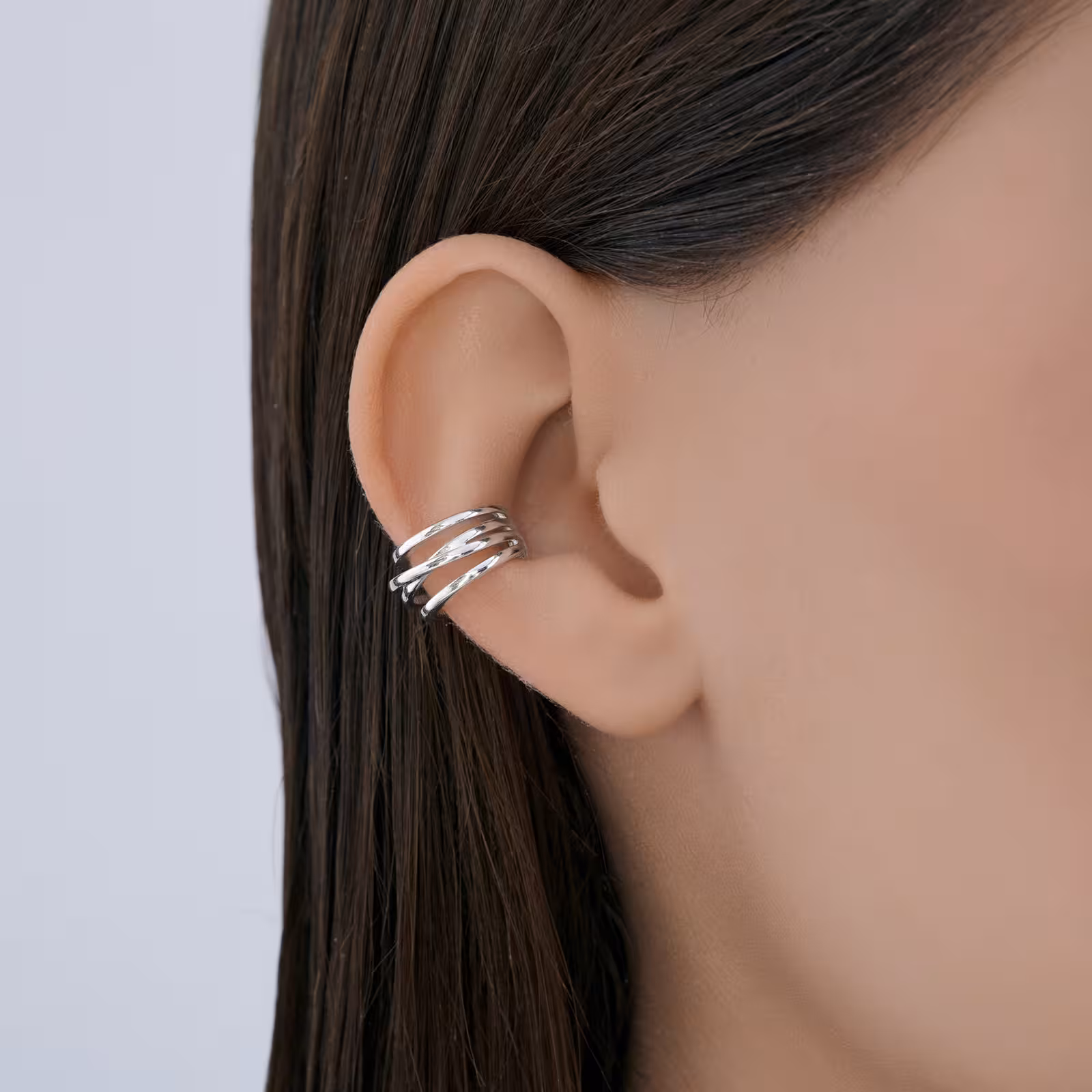 Серьга-кафф из серебра — фото 4