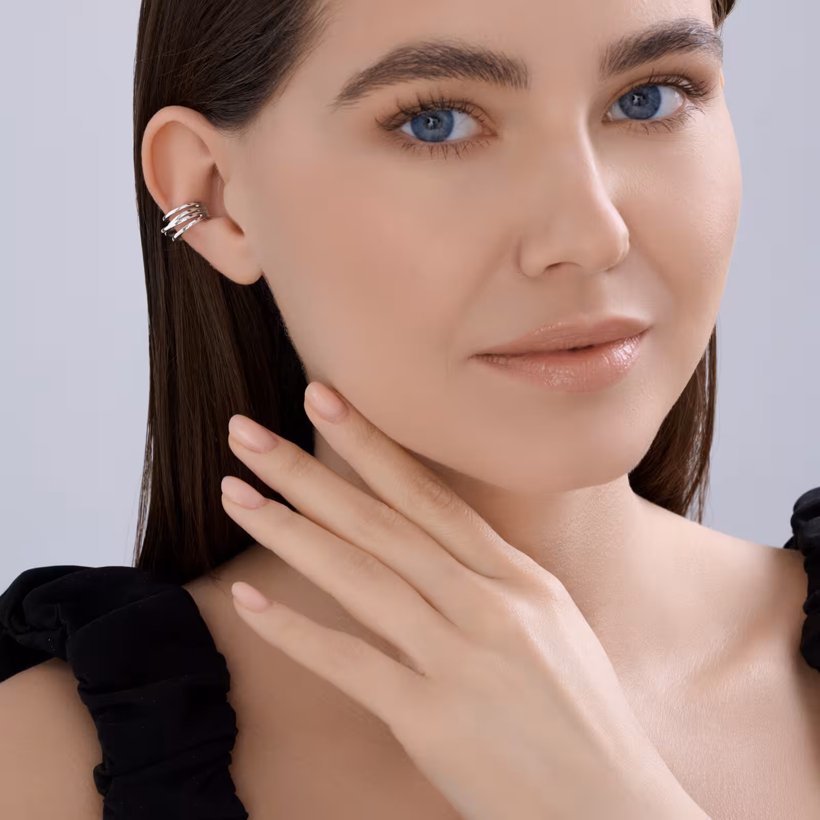 Серьга-кафф из серебра — фото 5